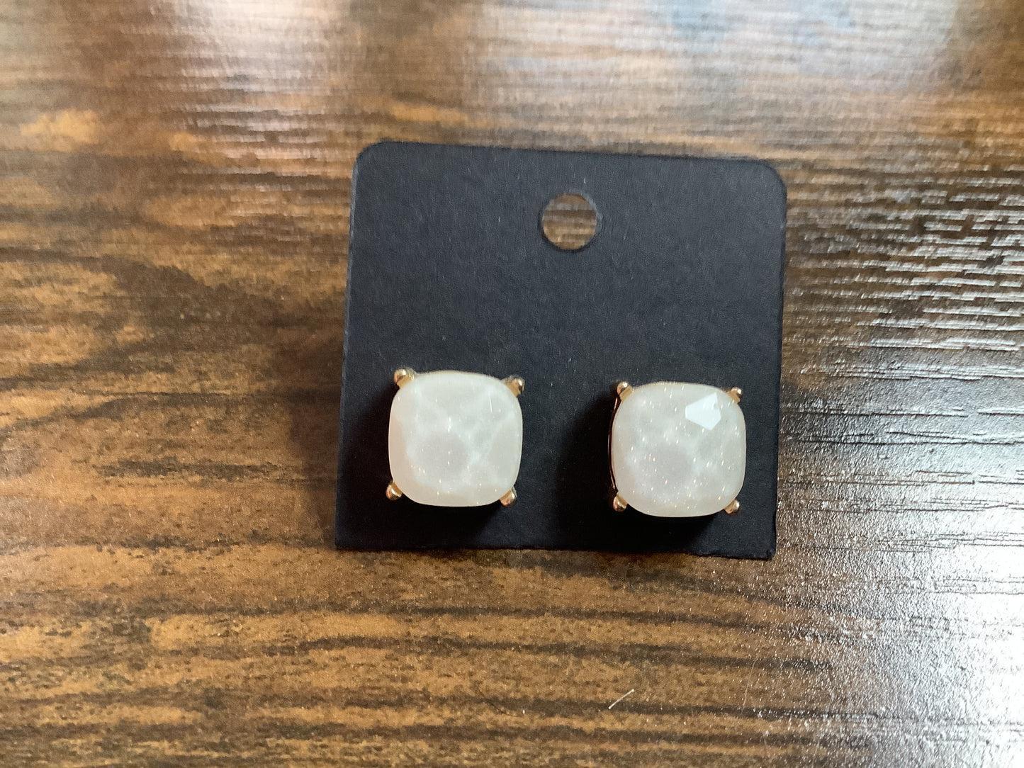 White Sparkle Studs