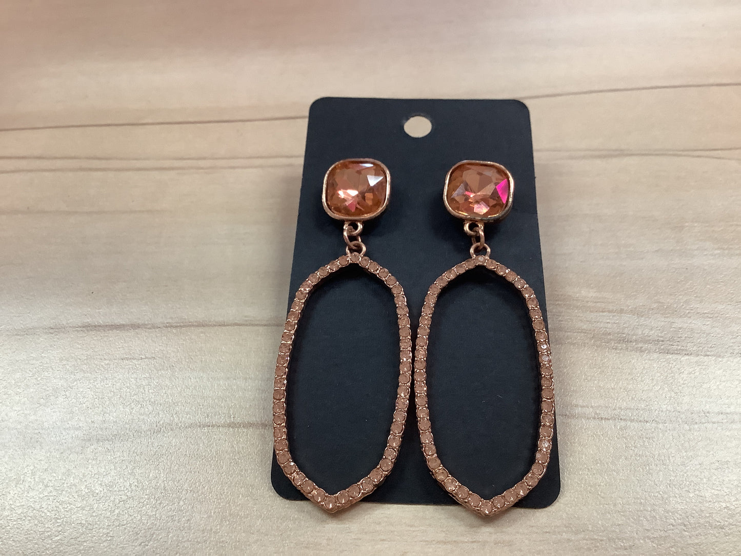 Rose Gold with Gold Stone Earrings