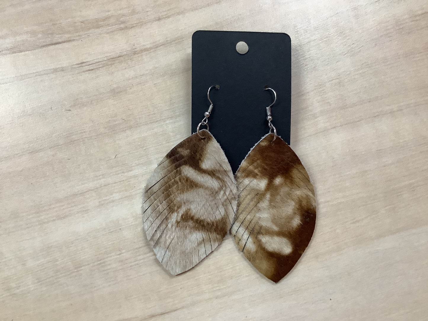 Brown Cowprint Earrings