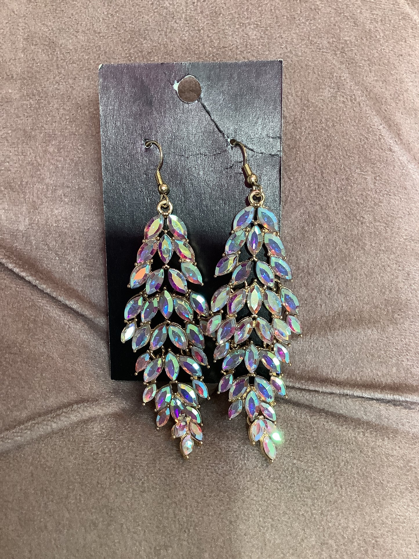 Long Multicolor Diamond Earrings
