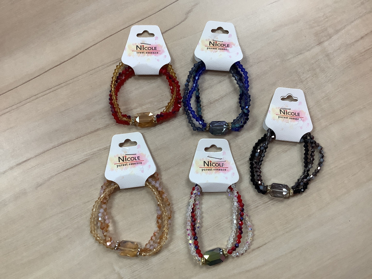 Multi Colored Bracelet with Center Stone