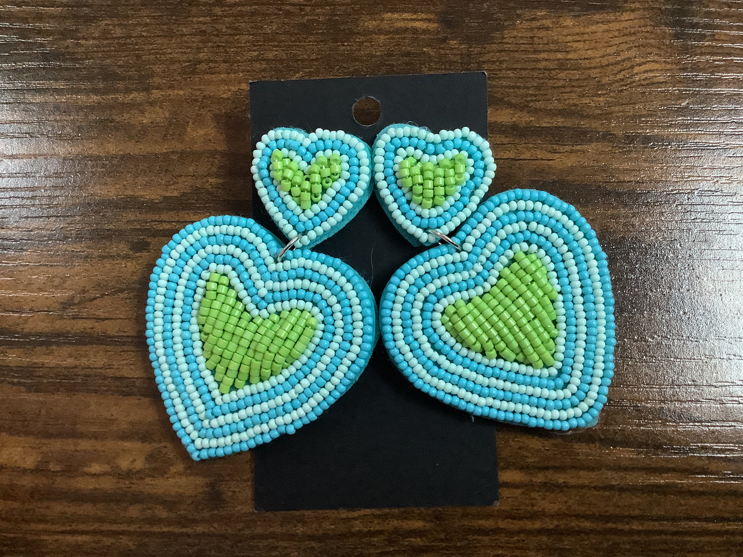 Beaded Heart Earrings