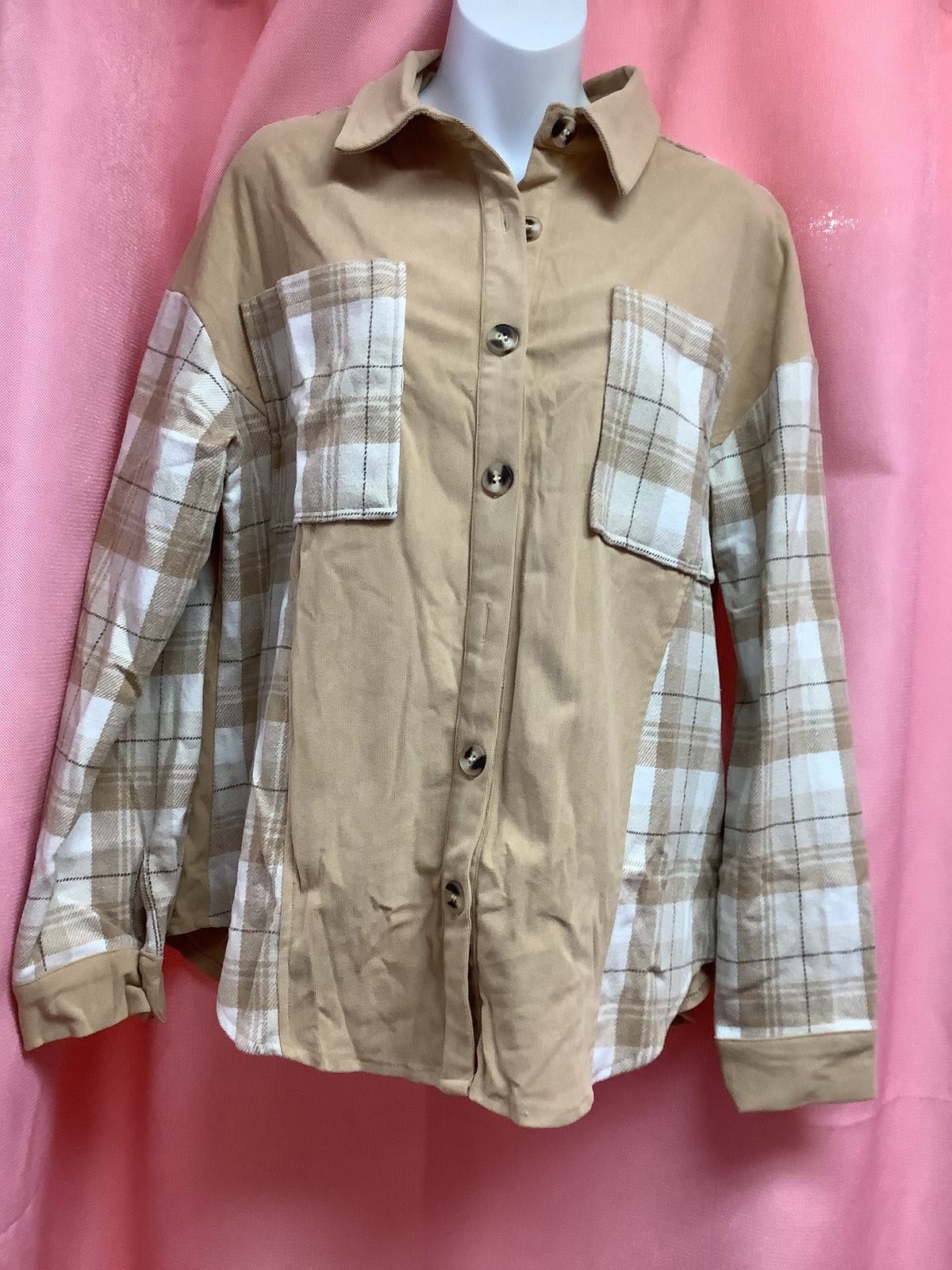 Brown Plaid Blouse