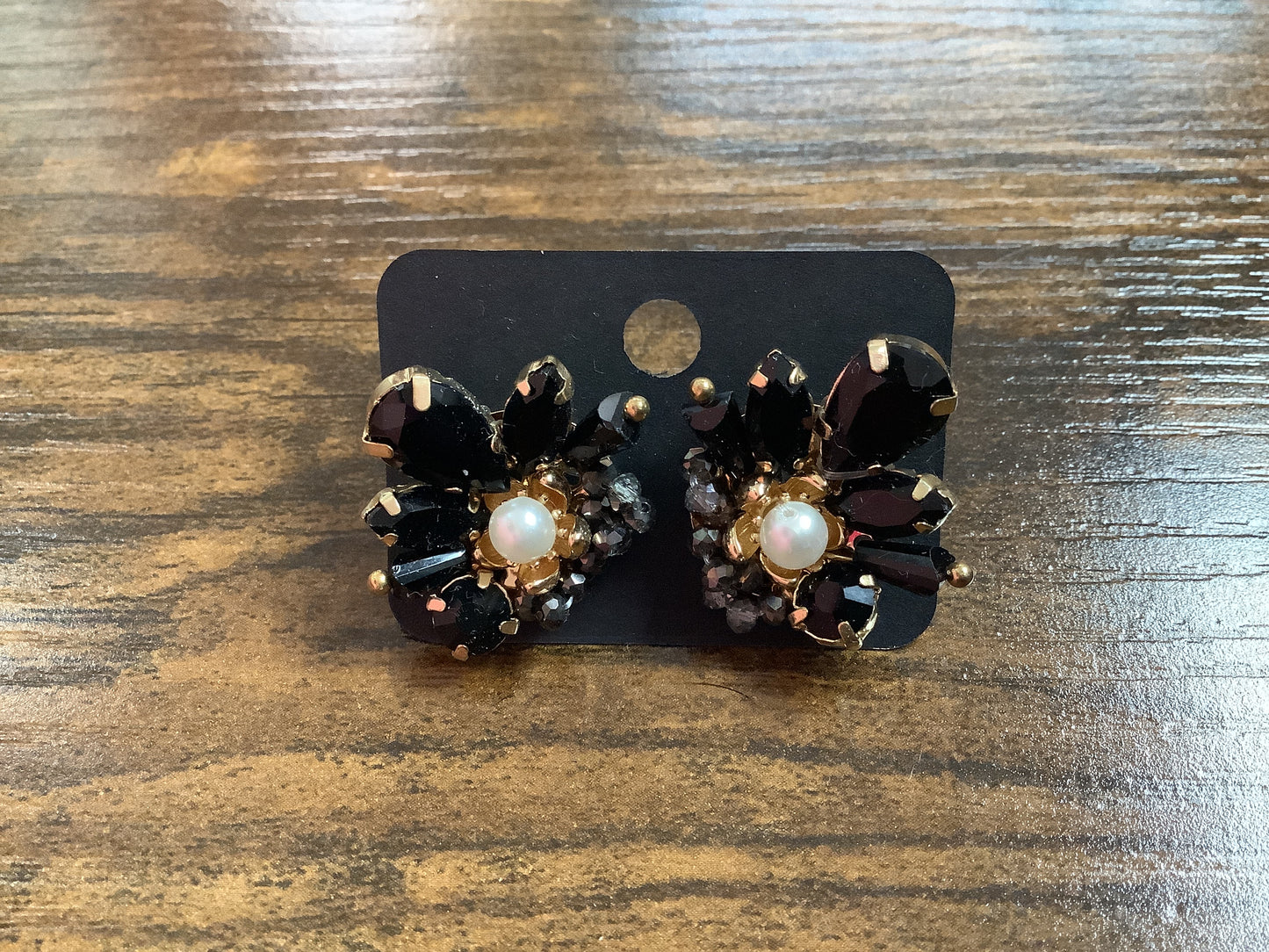 Black Stone Stud Earrings