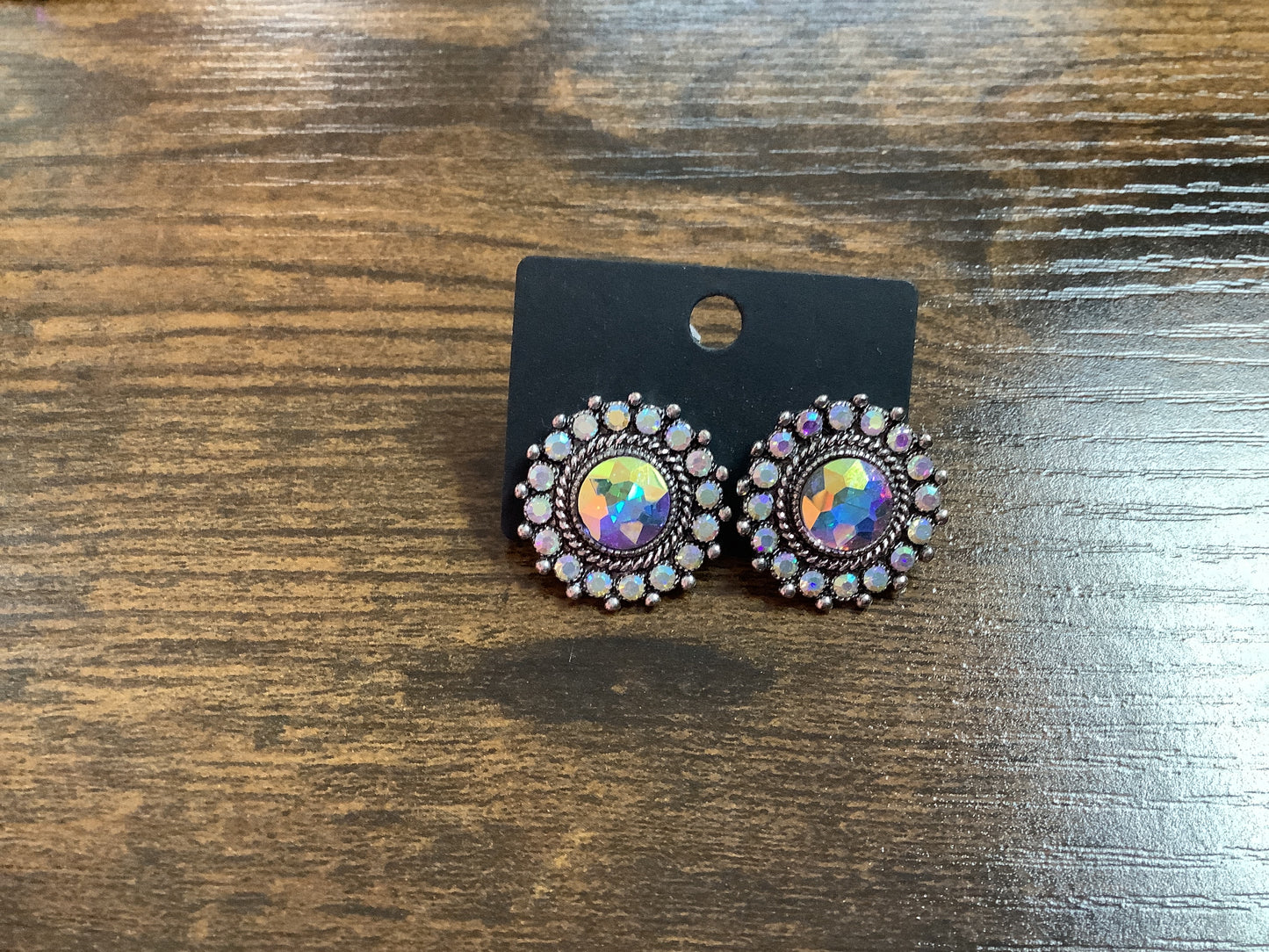 Silver Button Earrings
