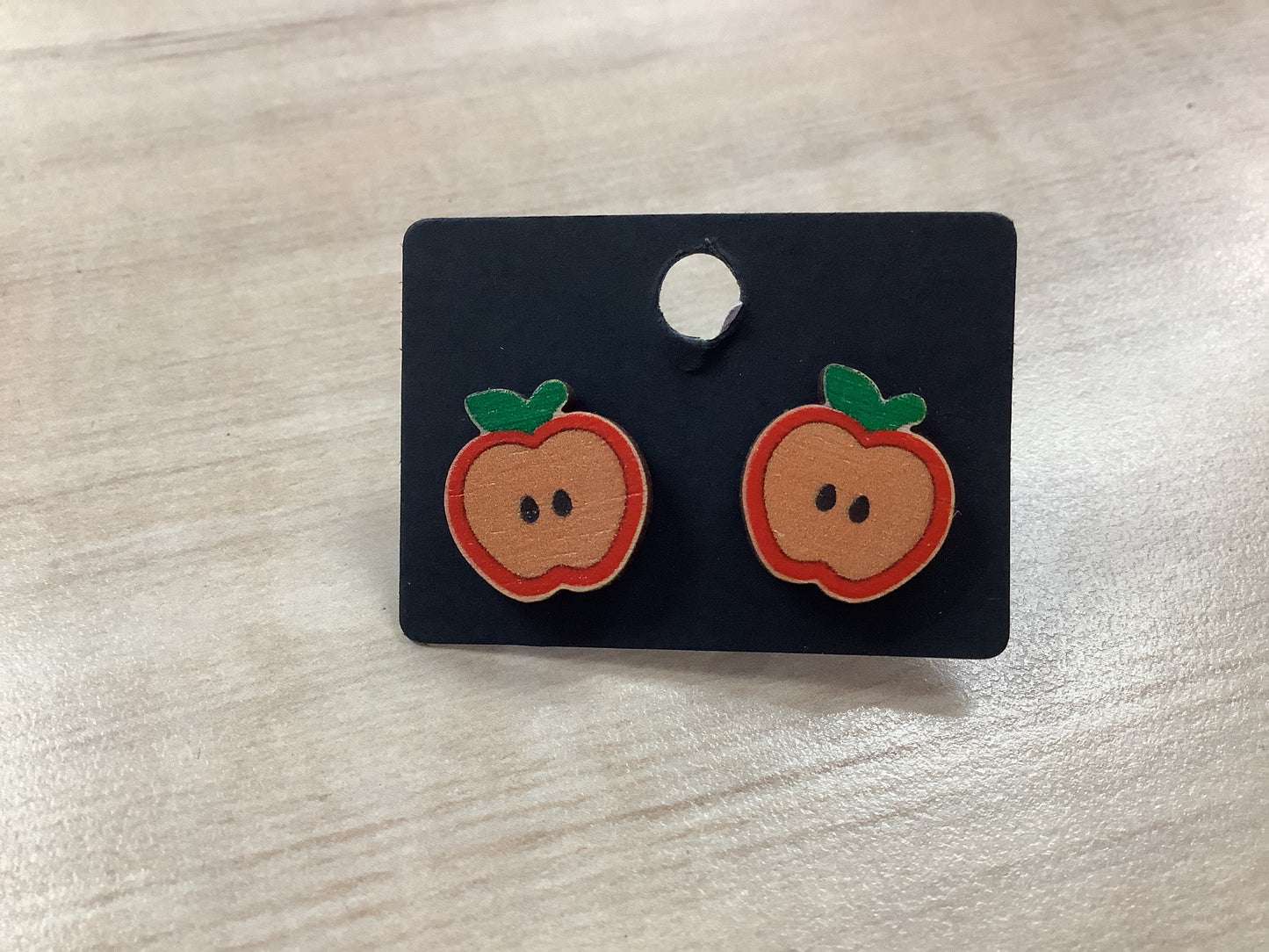 Teacher Sliced Apple Stud Earrings