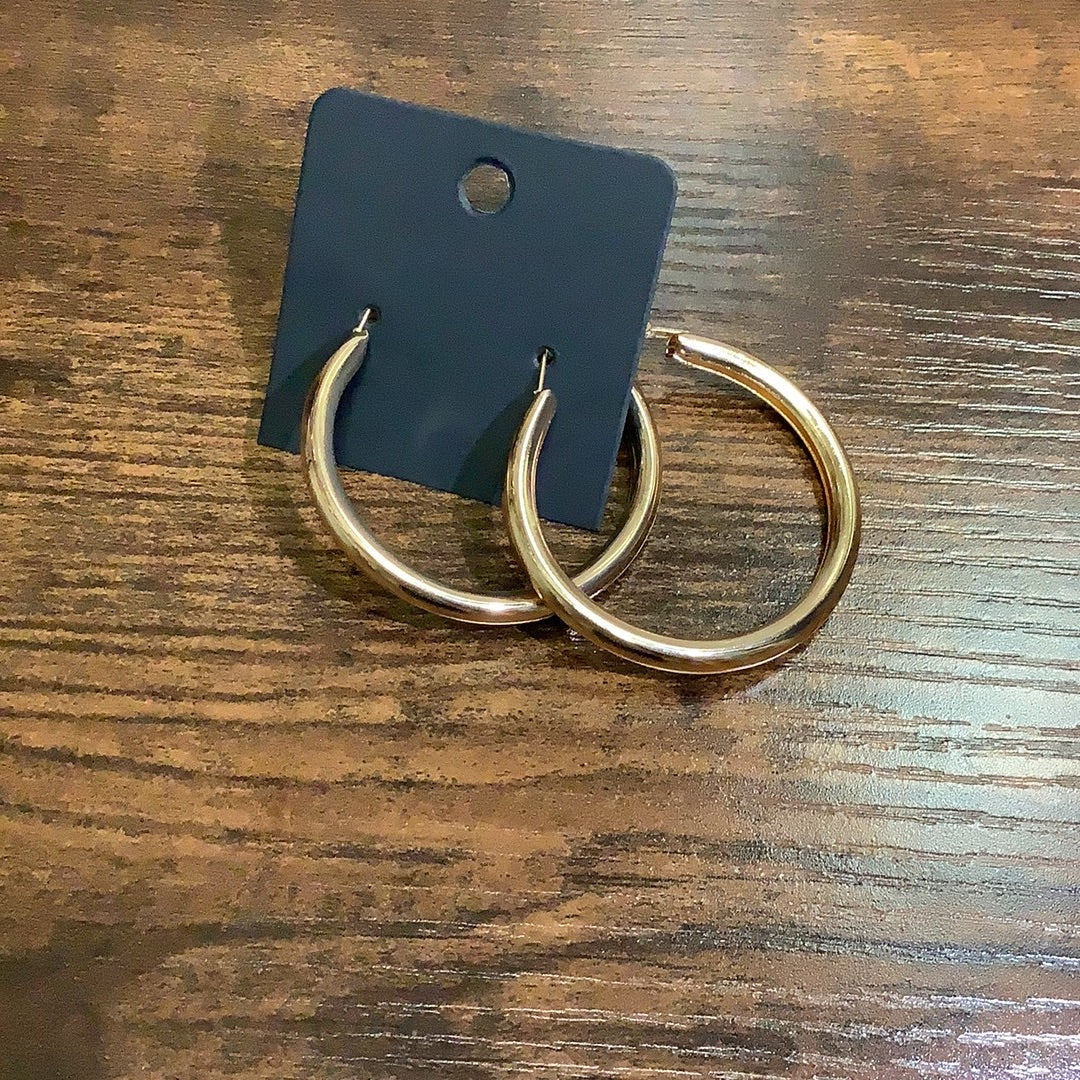 Solid Gold Hoop Earrings