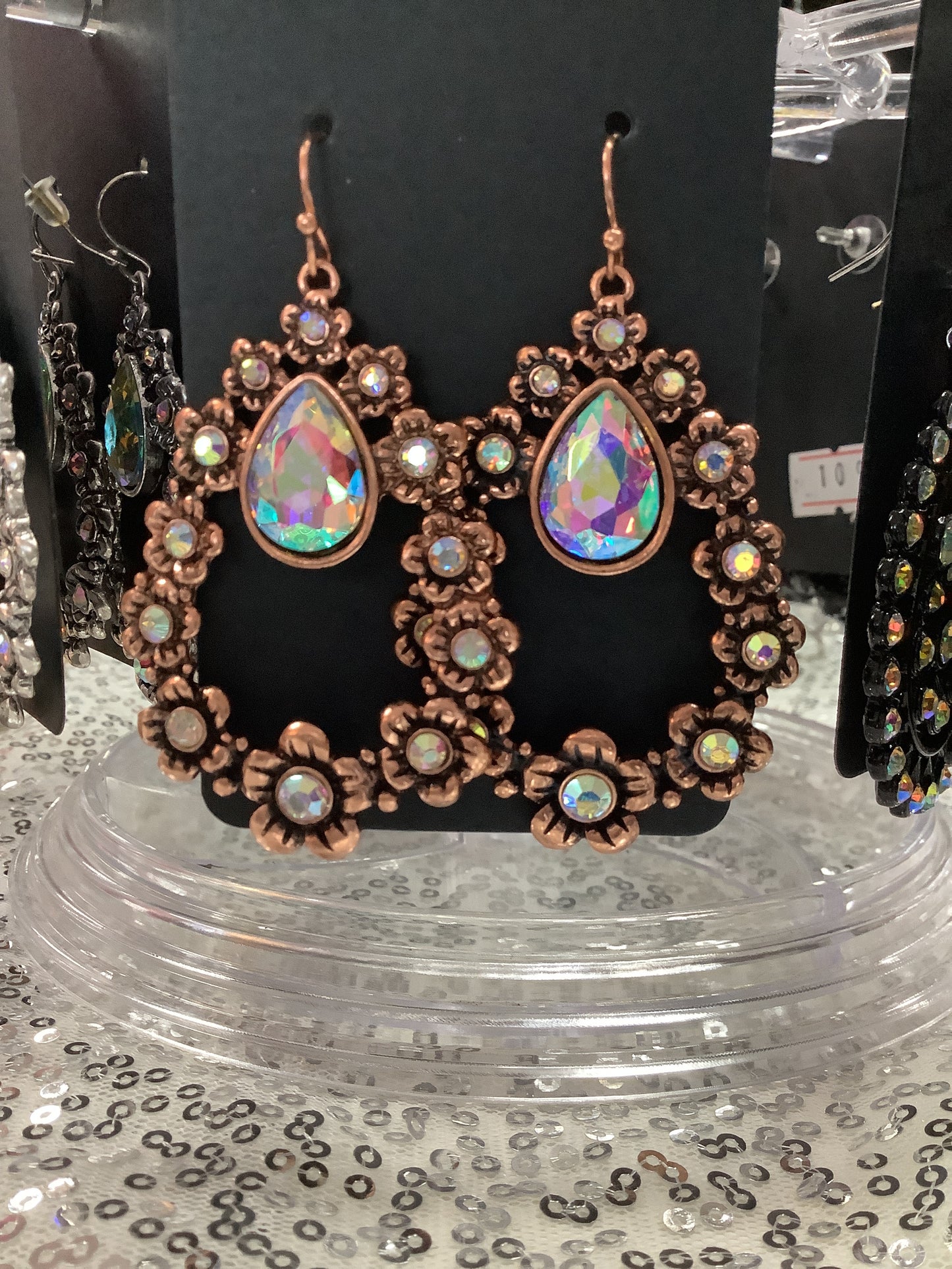 Floral Rhinestone Earrings
