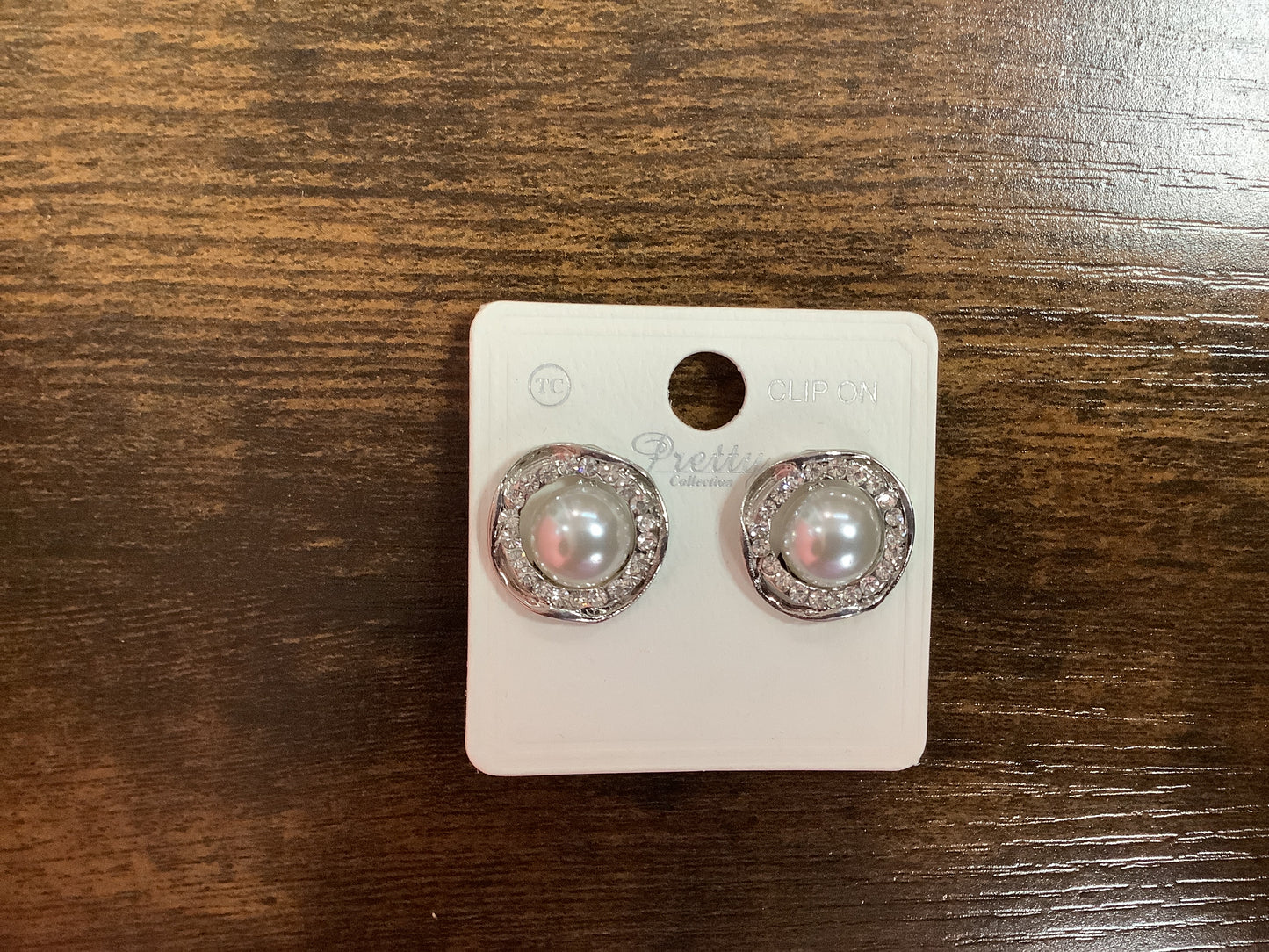 Silver Pearl Clip Earrings