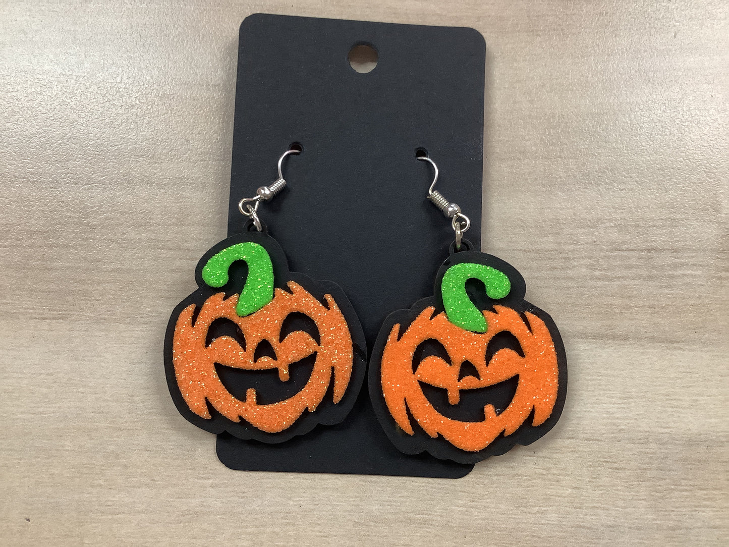 Wood Pumkin Earrings