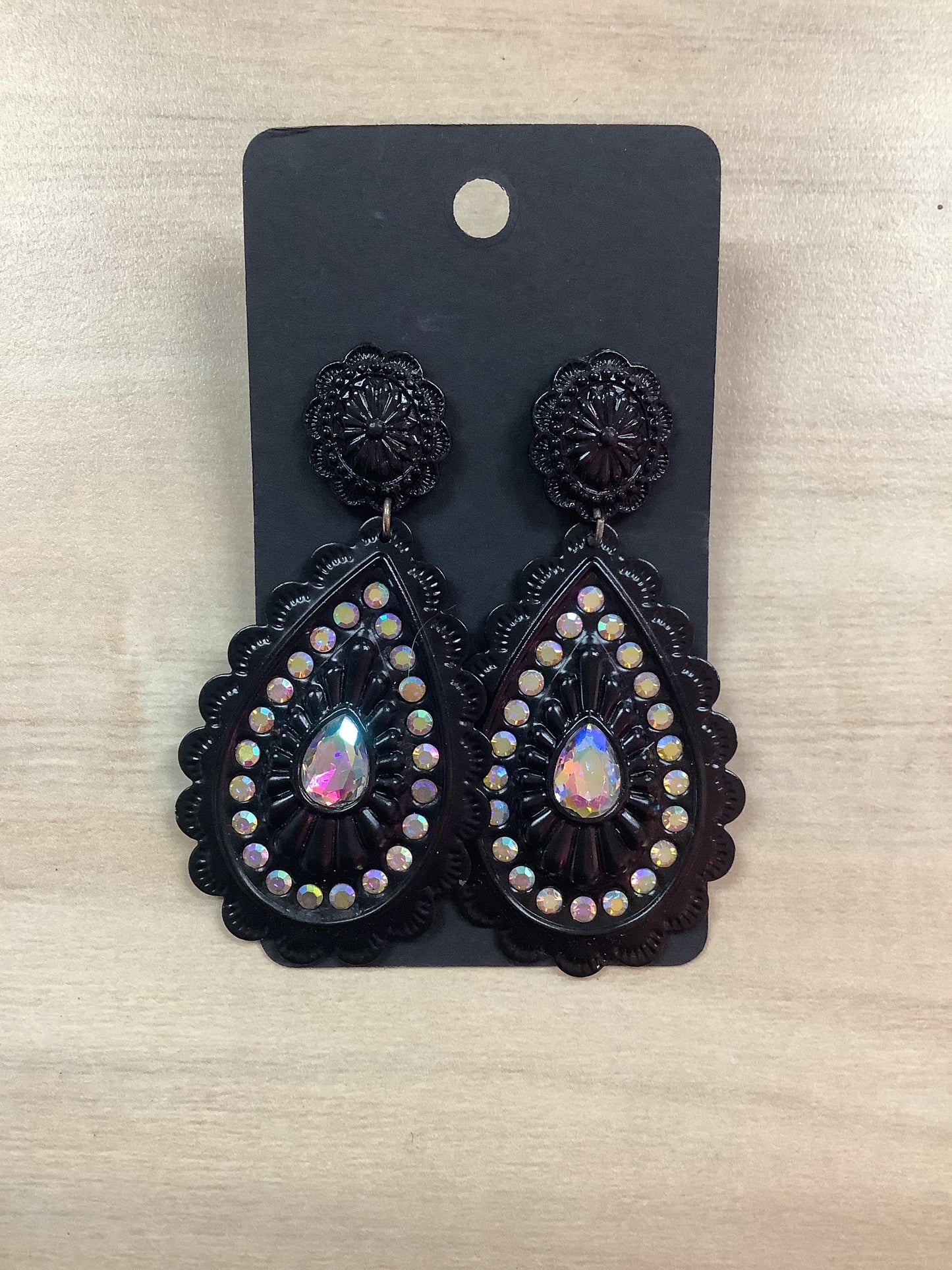 Black Rhinestone Earrings