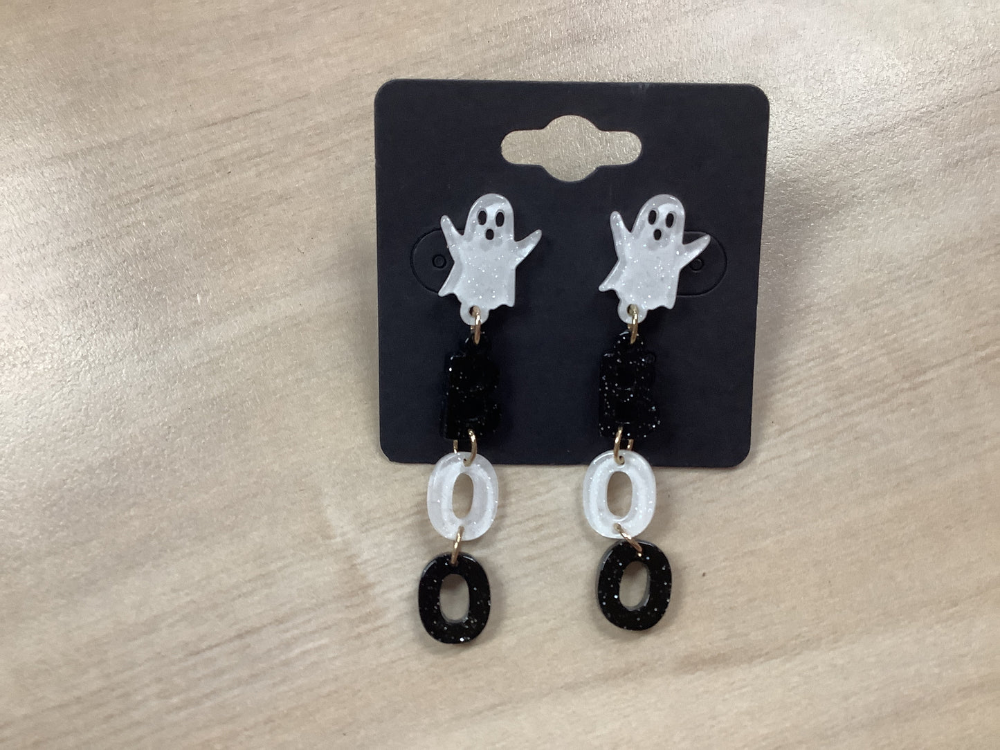 Acrylic Halloween Boo Earrings