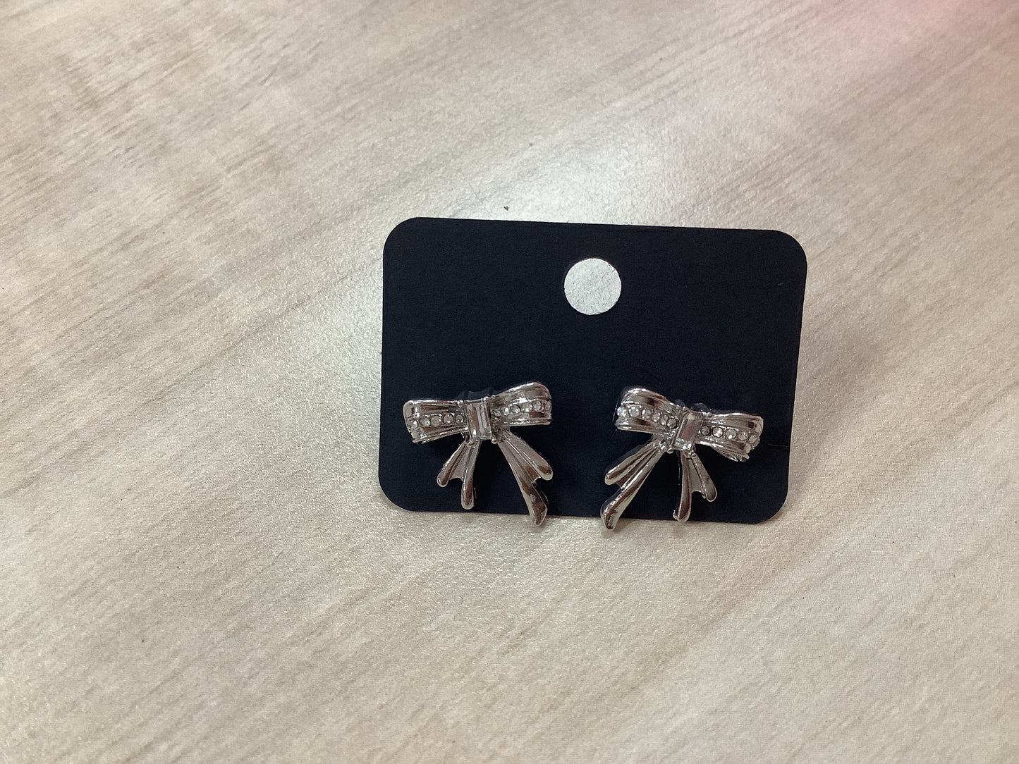 Silver Bow Earring Studs