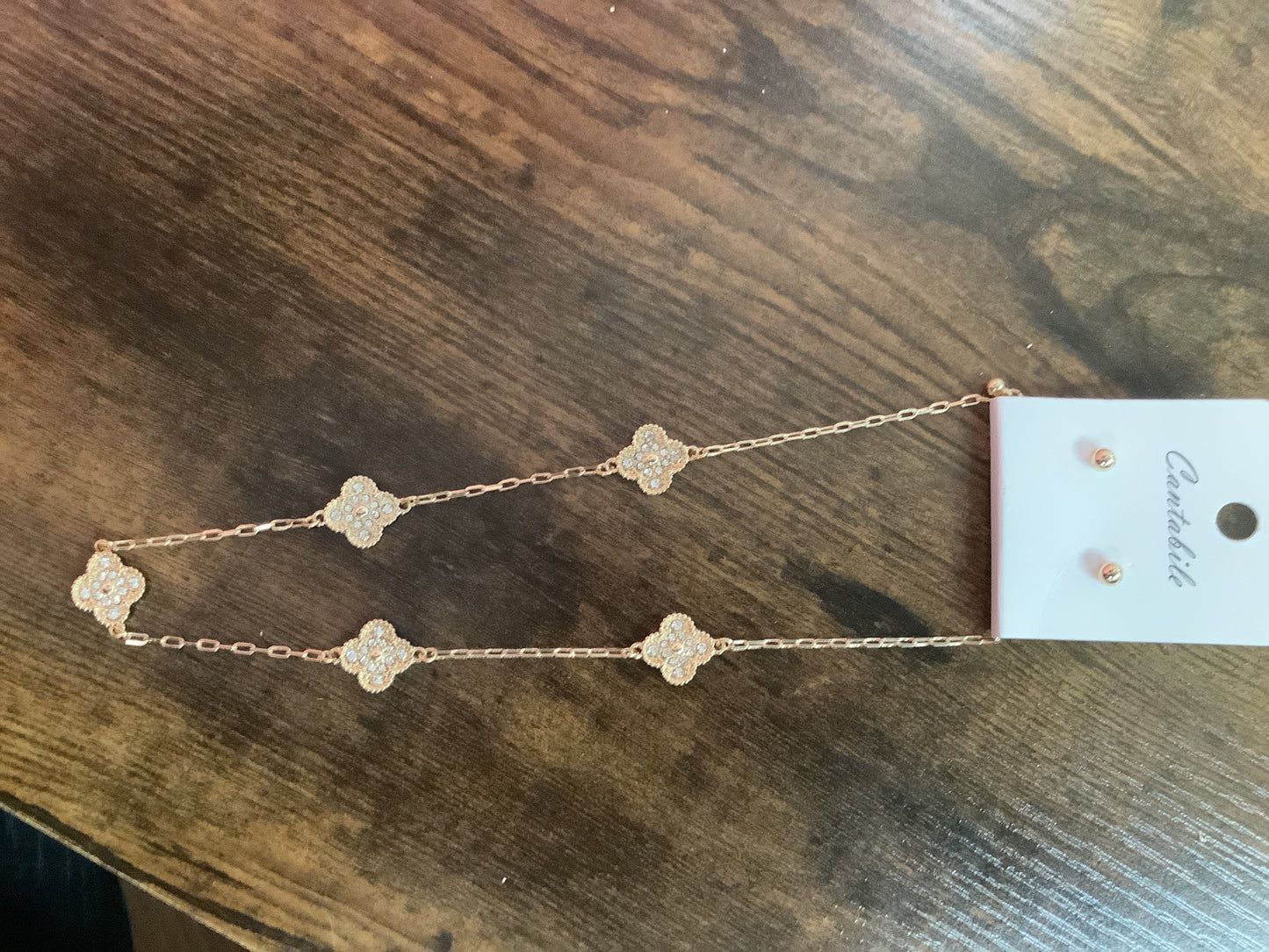 Clover Necklace with Earrings