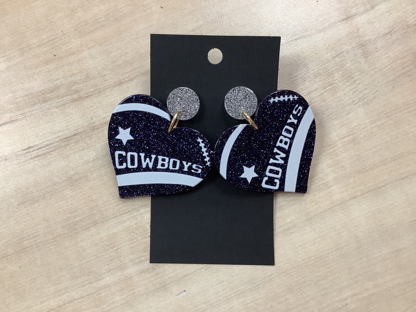 Dallas Cowboys Heart Earrings