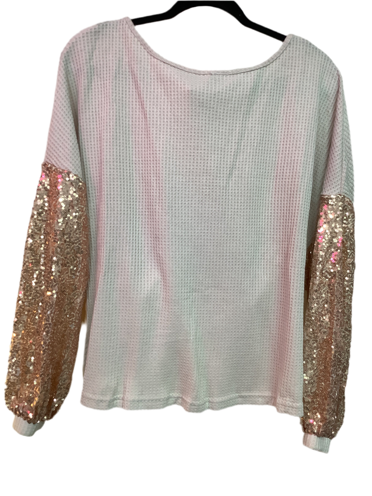 Sequin Sleeve Blouse open Back