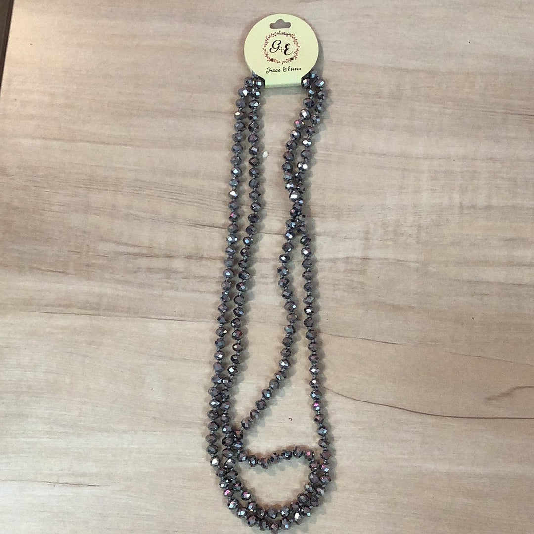 Silver. Beaded necklace