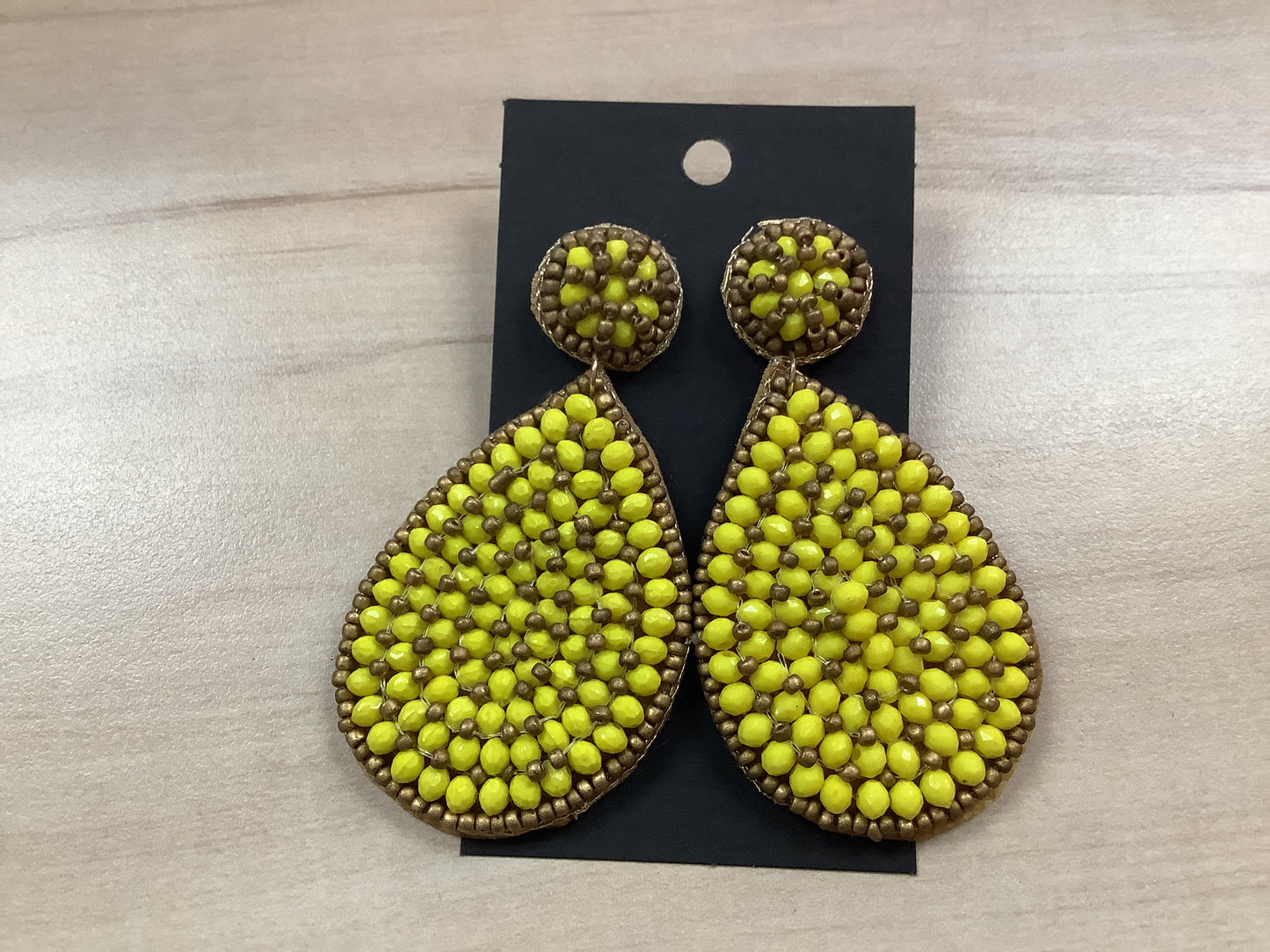 Yellow Beaded earrings