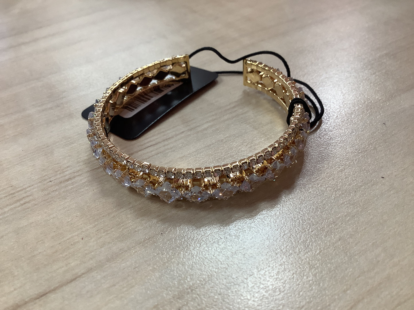 Gold Bracelet with Rhinestones