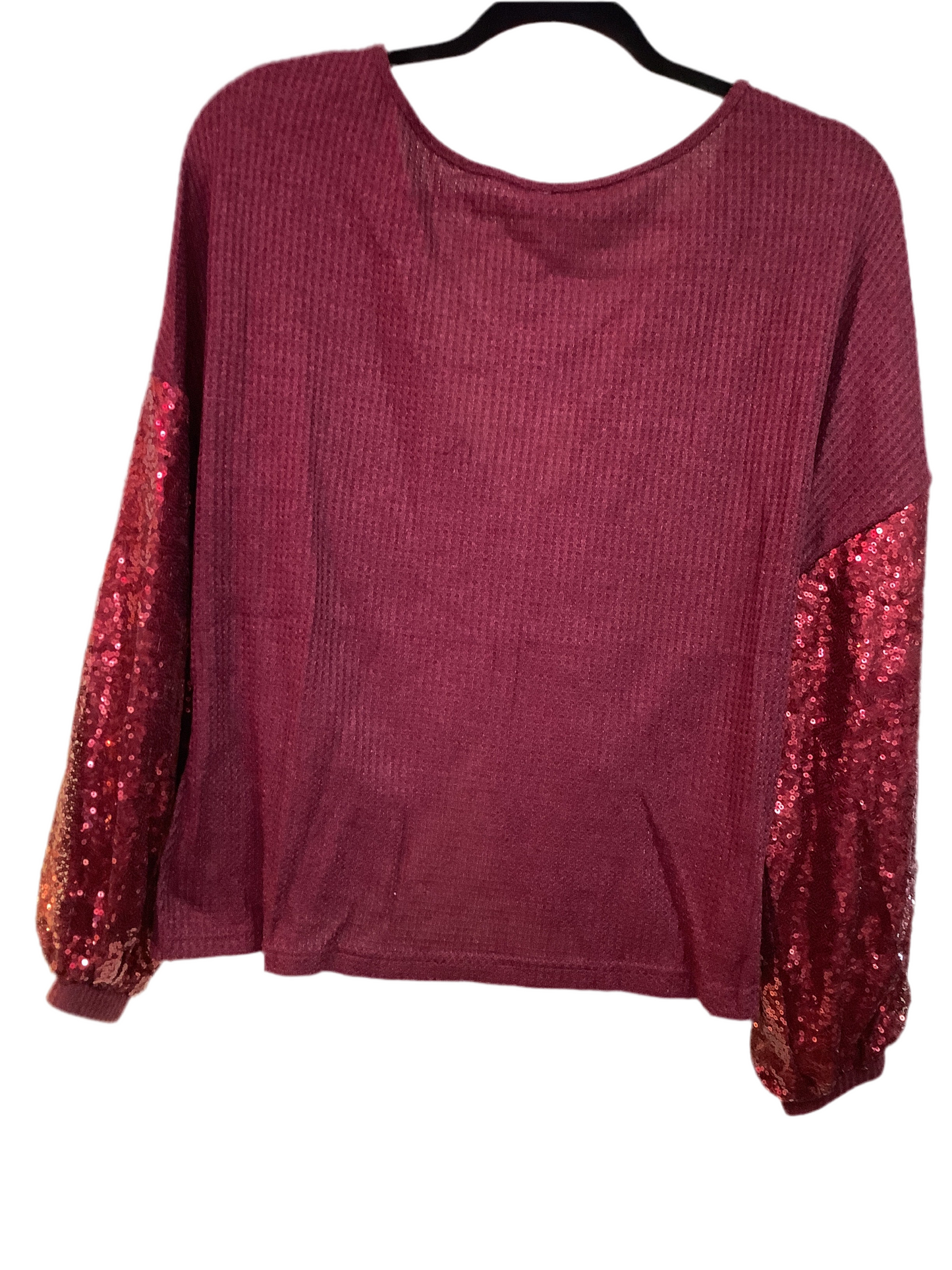 Sequin Sleeve Blouse open Back