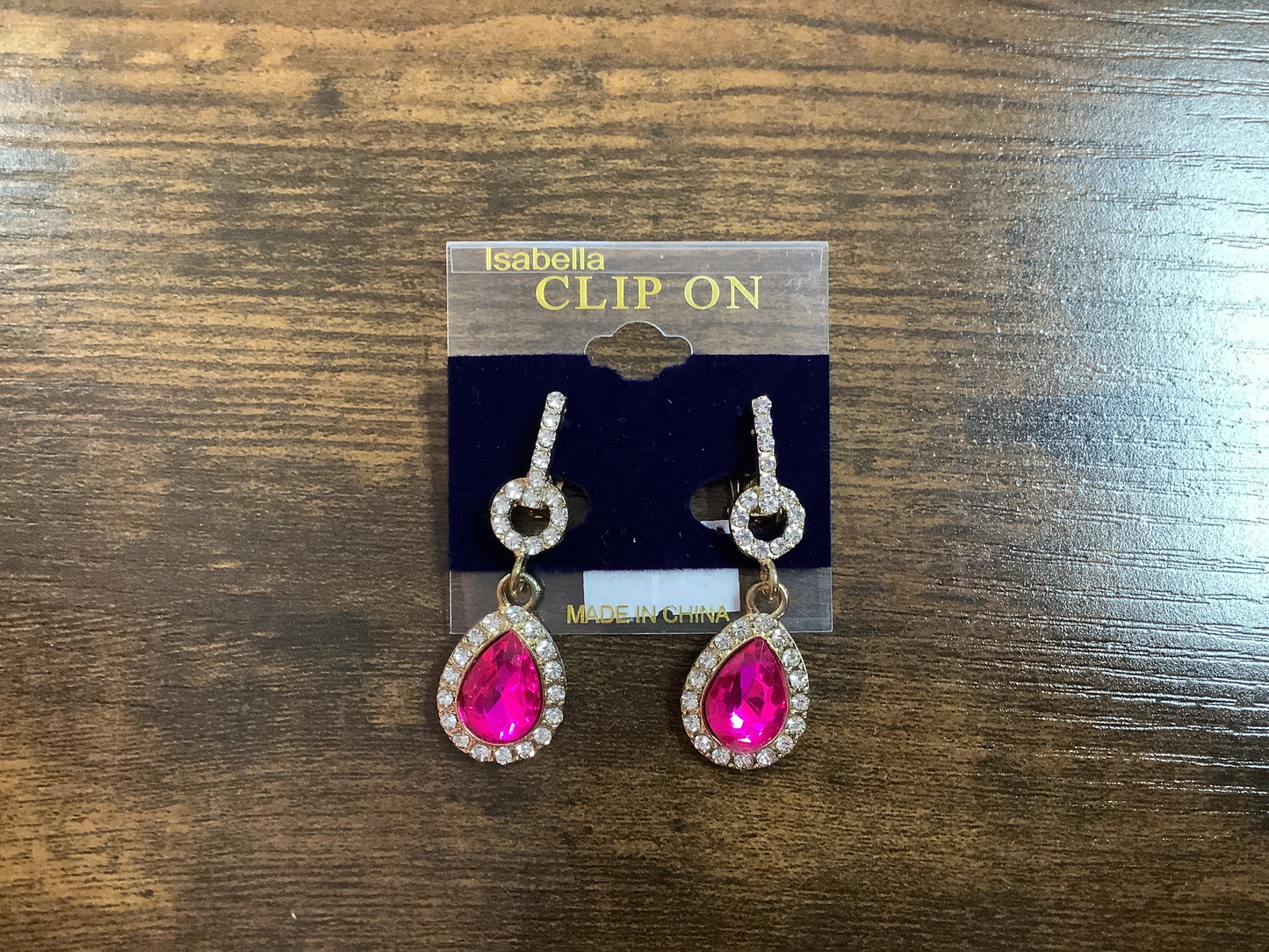 Pink Dangle Clip Earrings