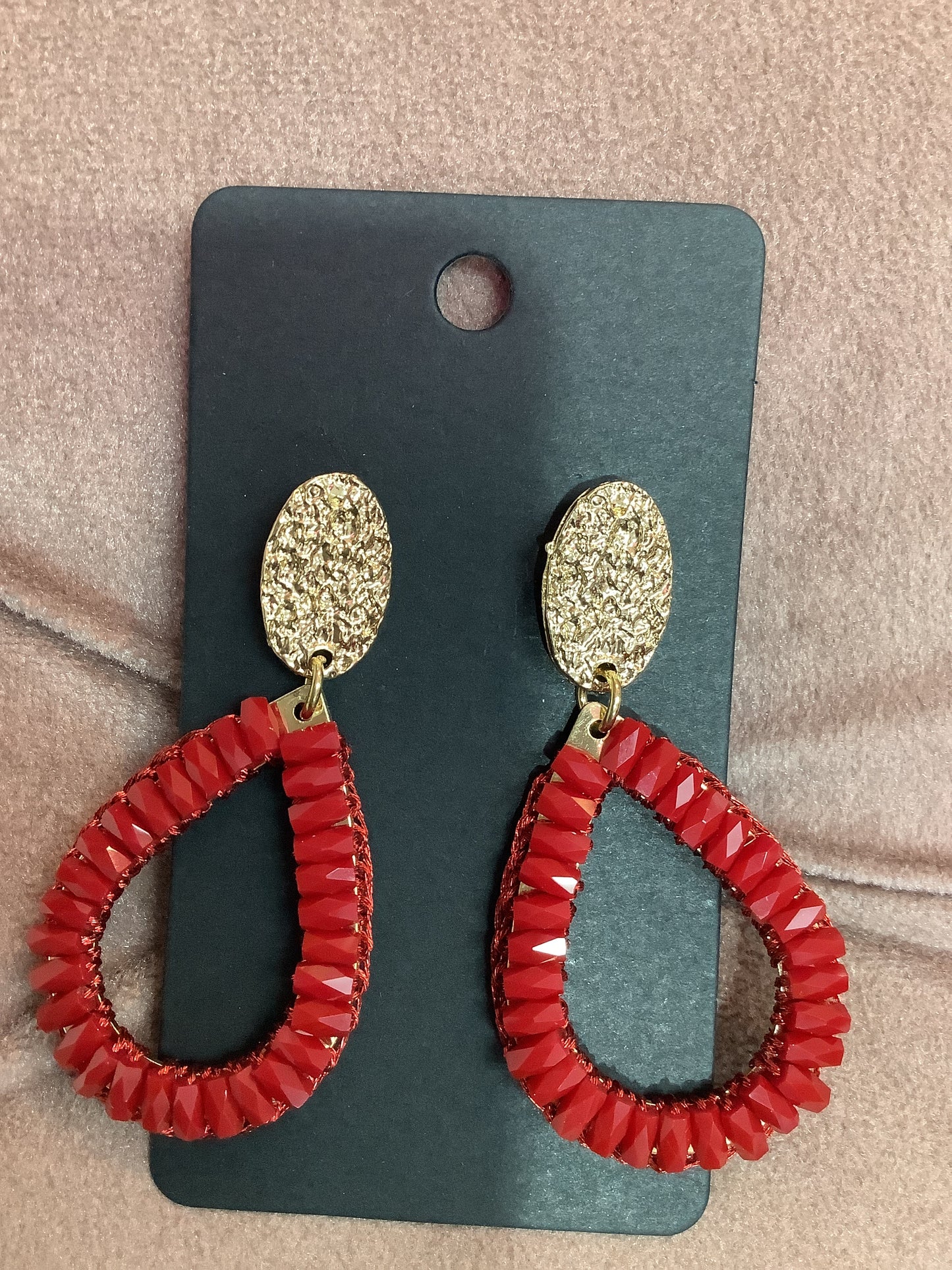 Red Hoop Earrings