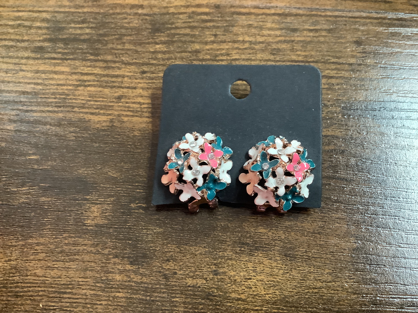 Multi Flower Clip Earrings
