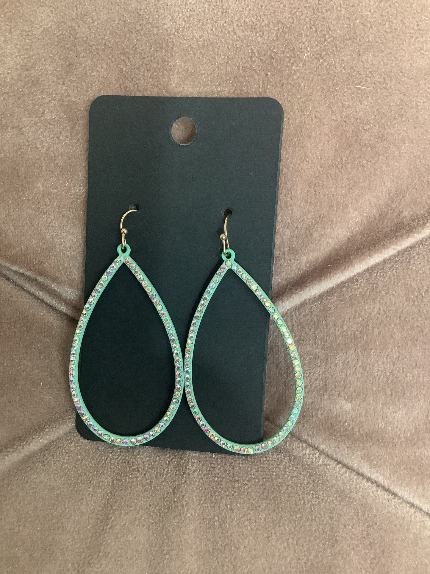 Green Hoop Earrings