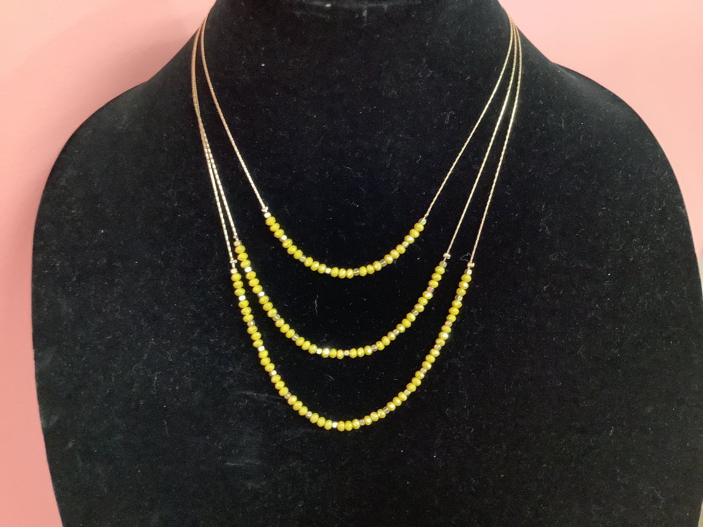 Triple Beaded Rondelle Necklace
