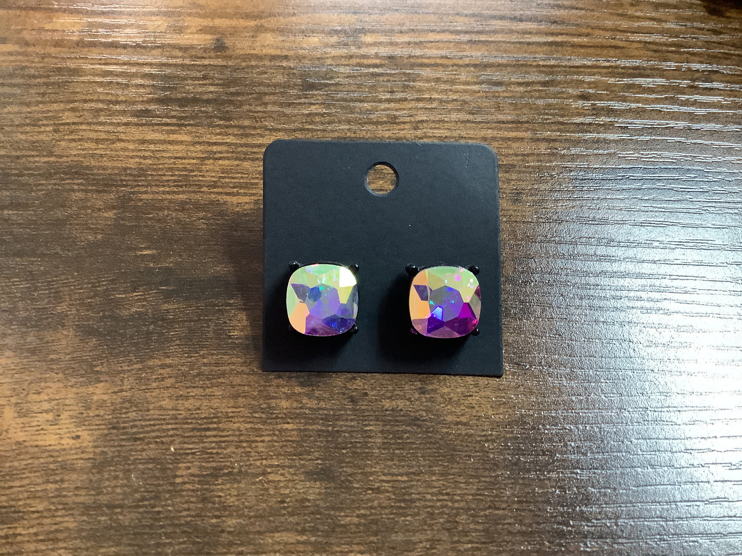Iridescent with Black Stud Stone