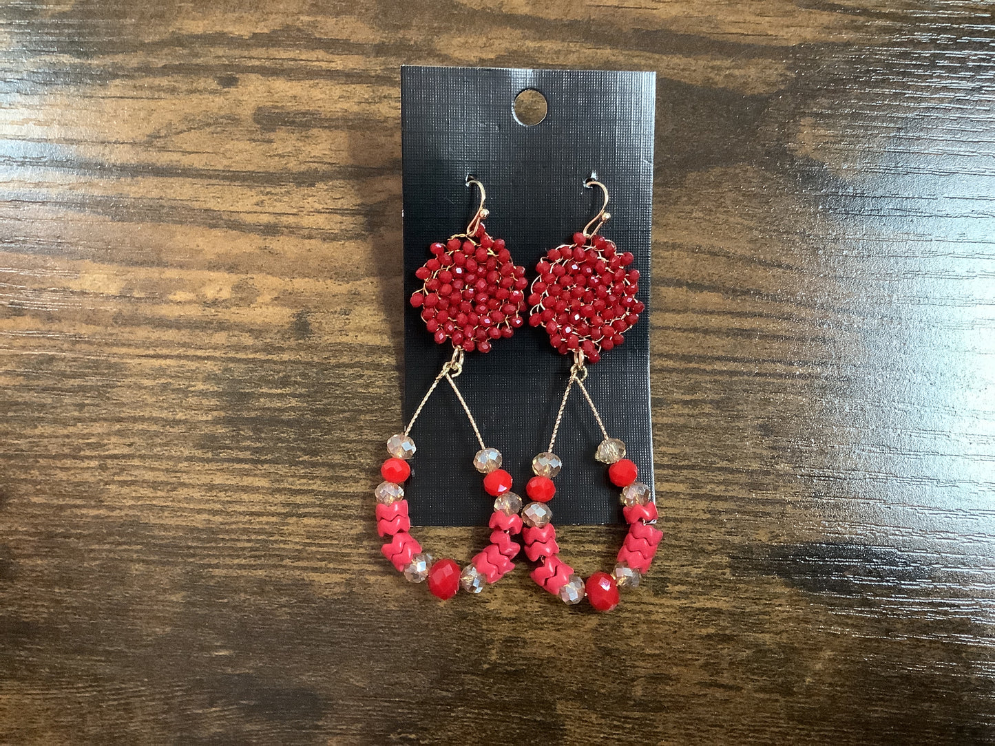 Red Beaded Earrings