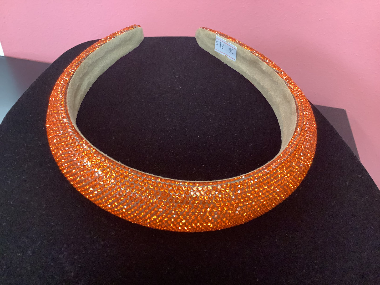 Orange Rhinestone Headband