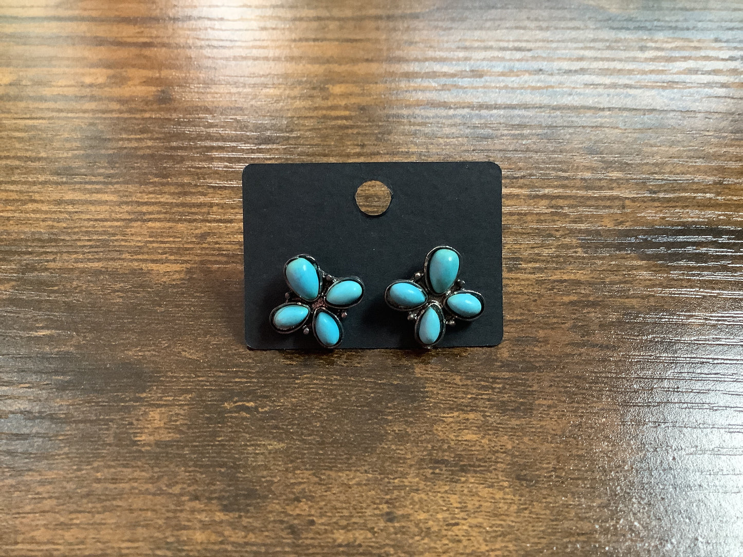 Turquoise Four Leaf Stud
