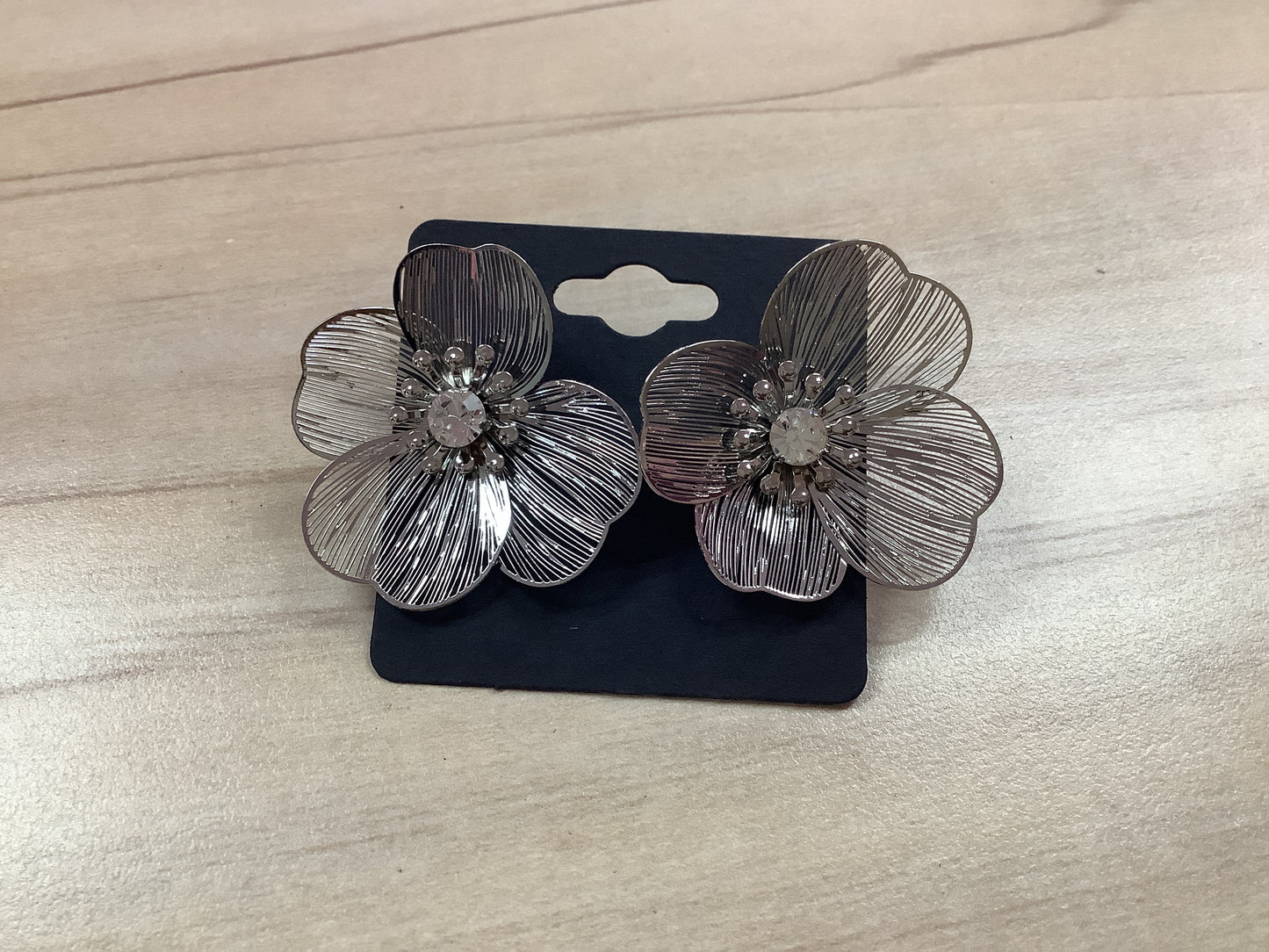 Silver Flower Stud Earrings