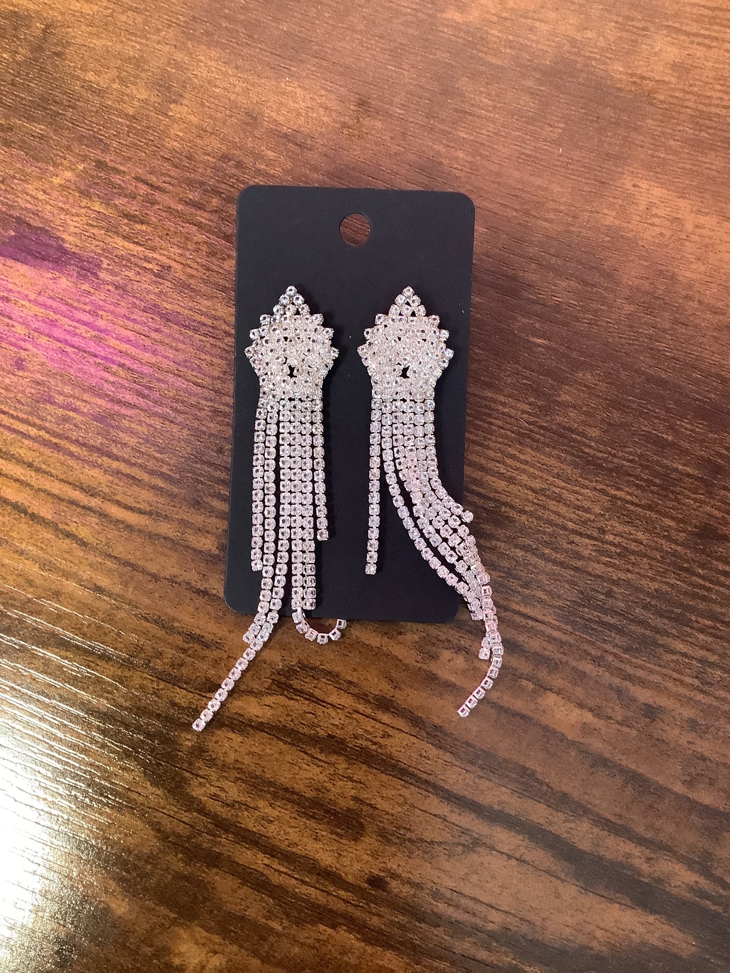 Long Dangling Crystal Earrings