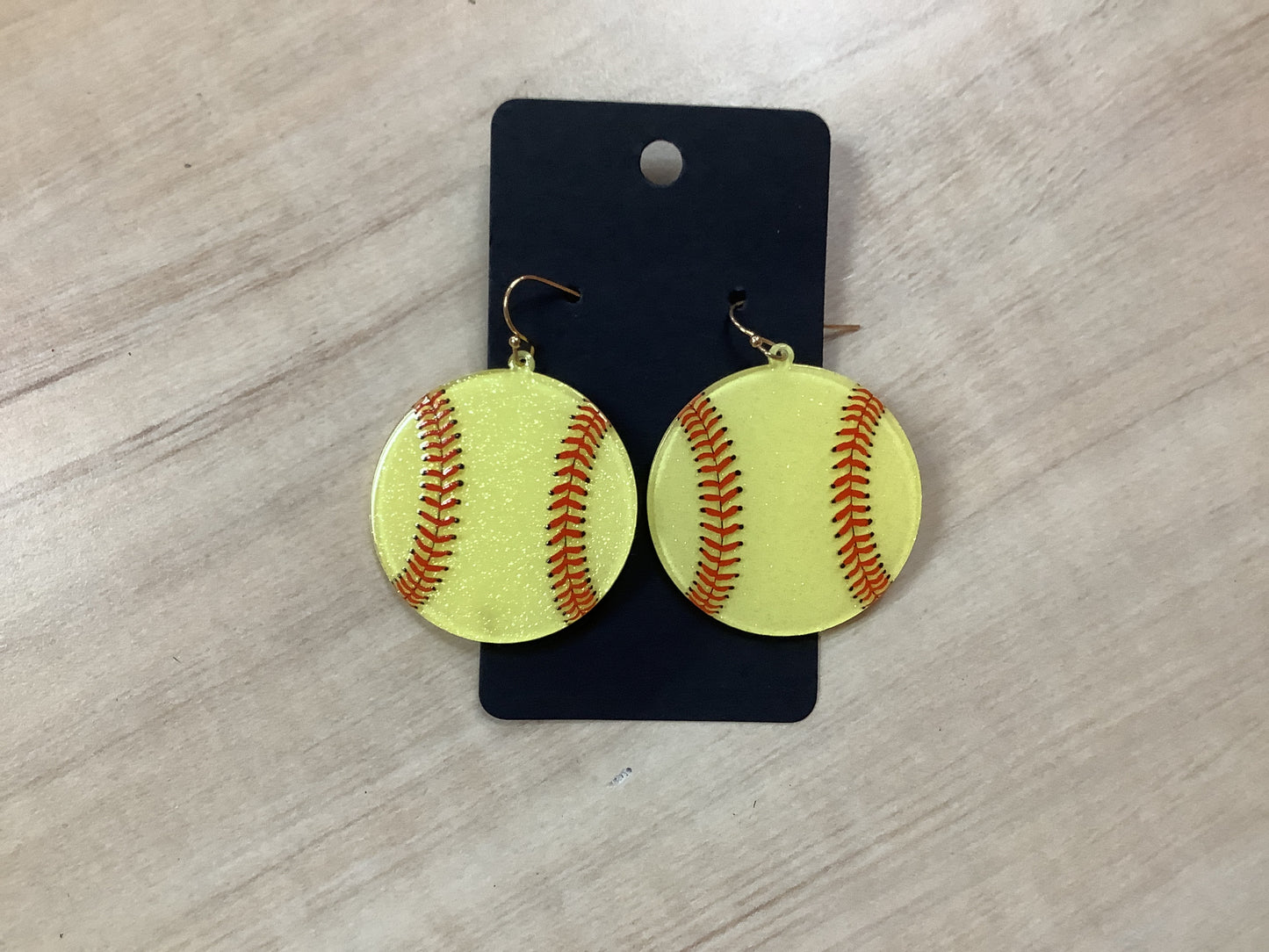 Acrylic Softball Earrings