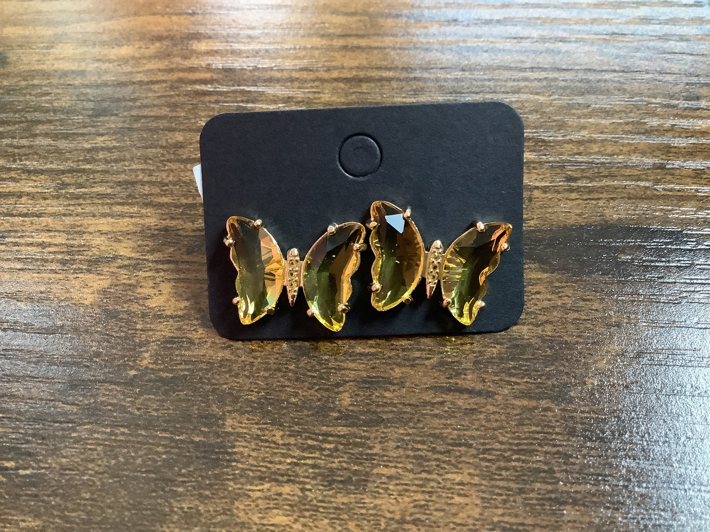 Yellow Butterfly Stud Earrings