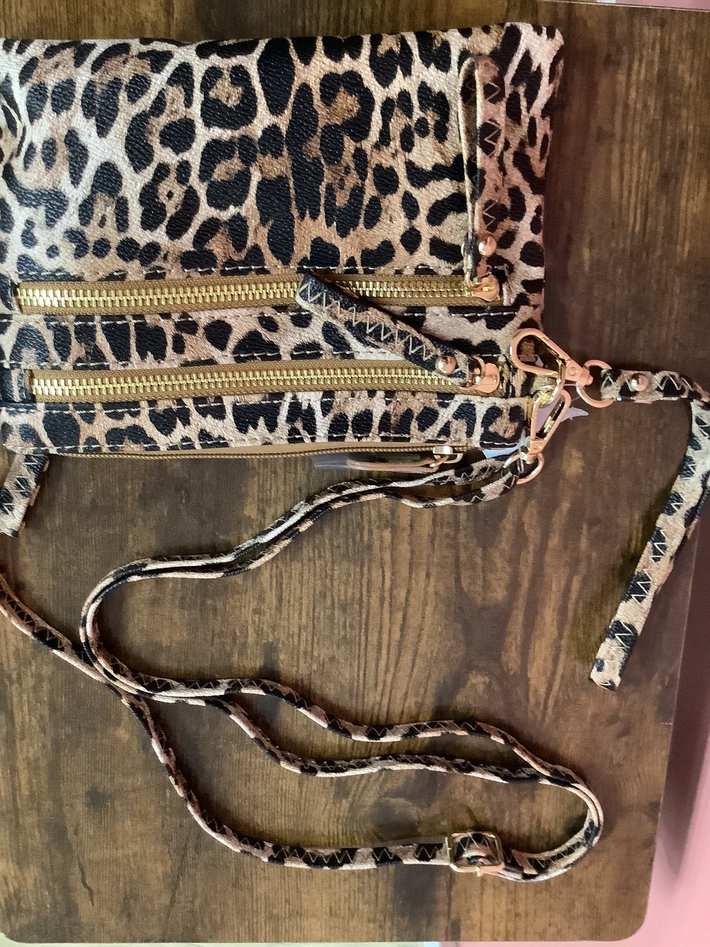 Wristlet/Crossbody Leopard Print