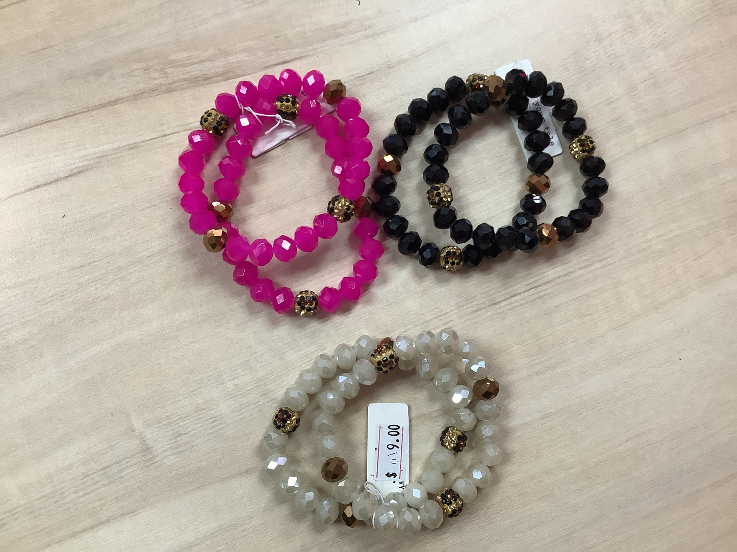 Double Beaded with Cheetah Bead Bracelet