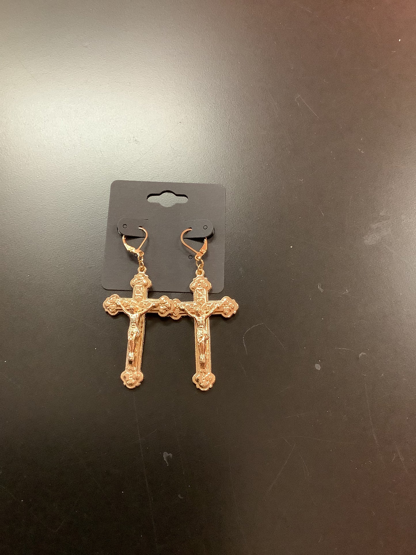 Gold Cross Earrings