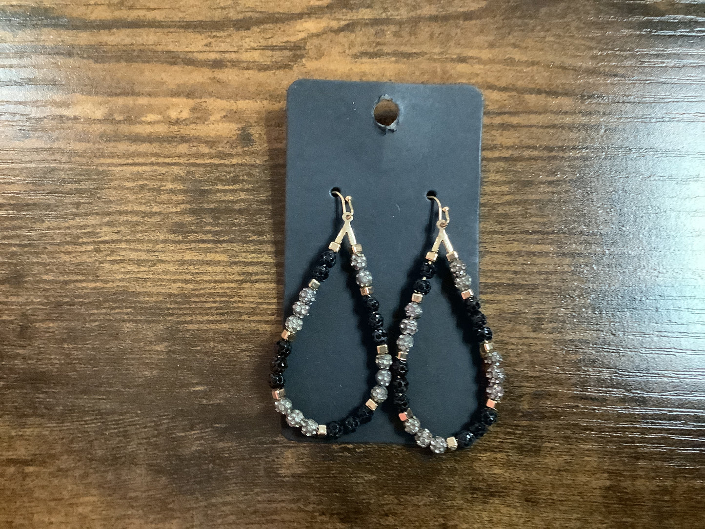 Black Silver and Gold Earrings