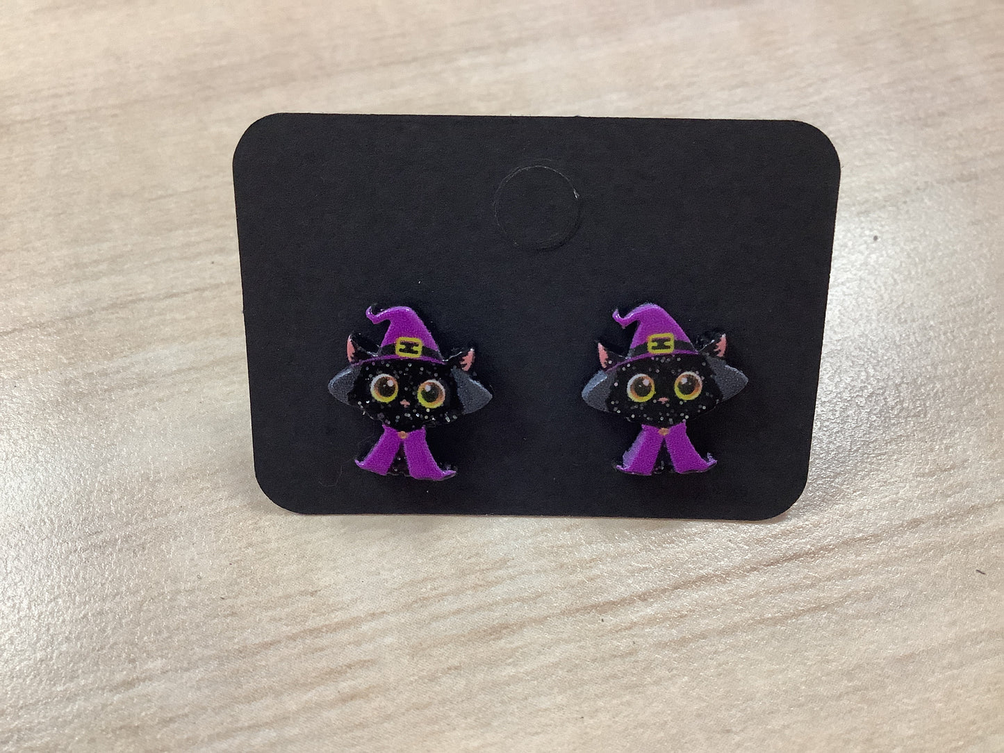 Black Cat Stud Earrings