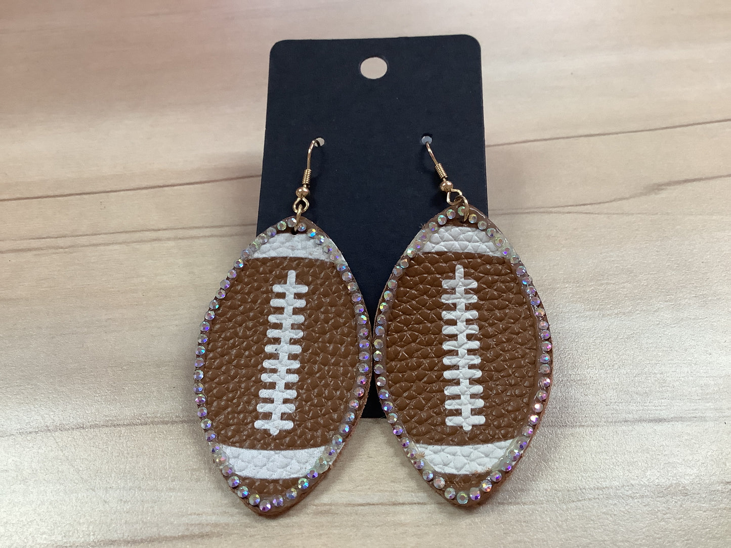Leather Football Earrings