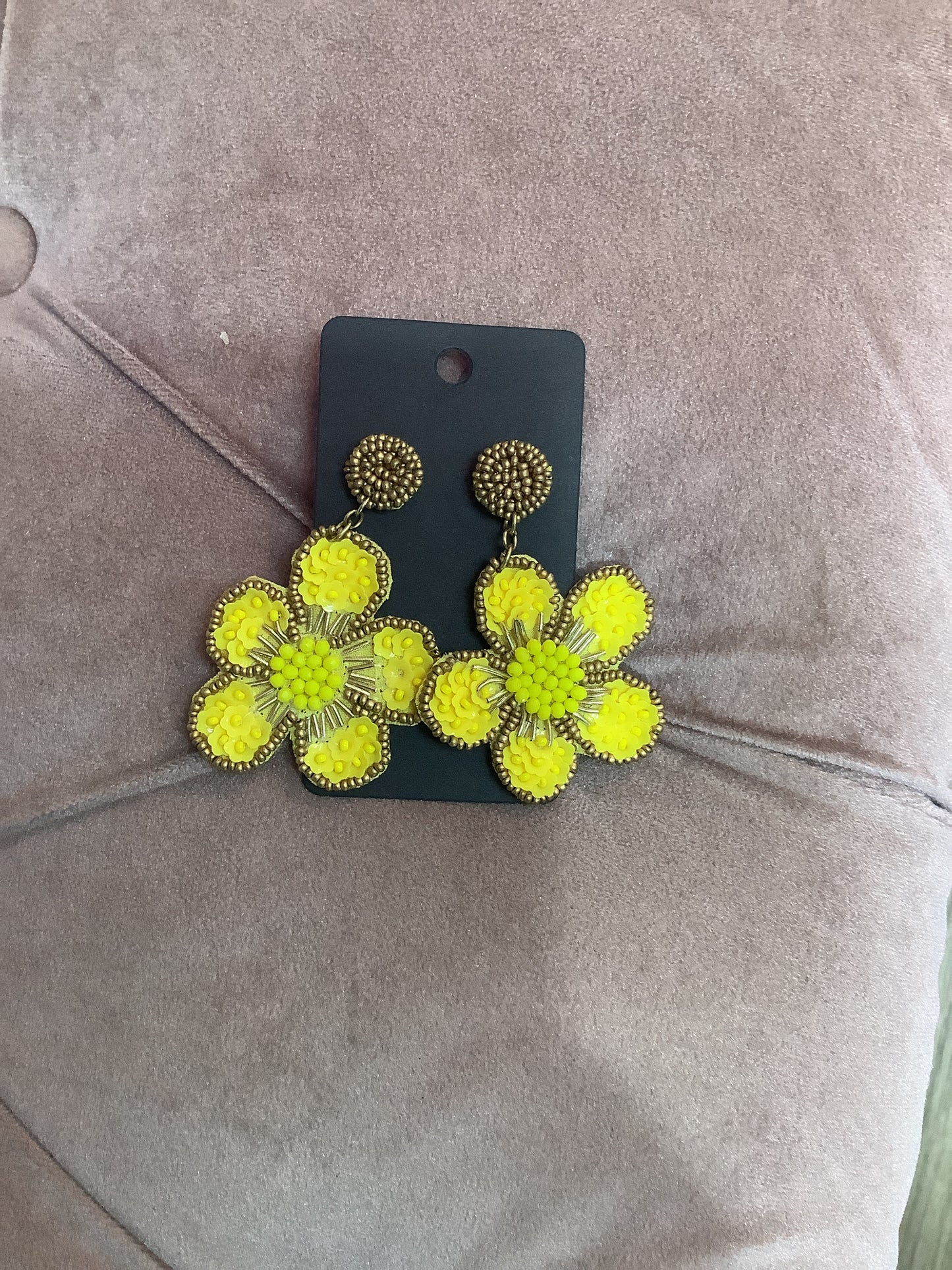 Yellow Flower Earrings