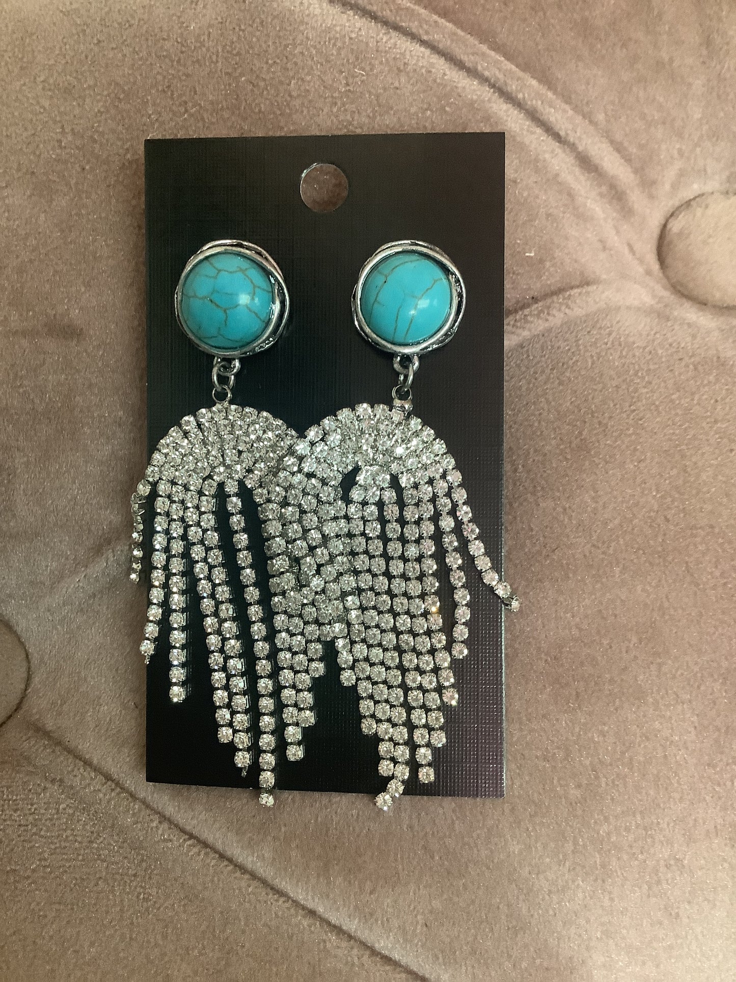 Diamond Turquoise Earrings
