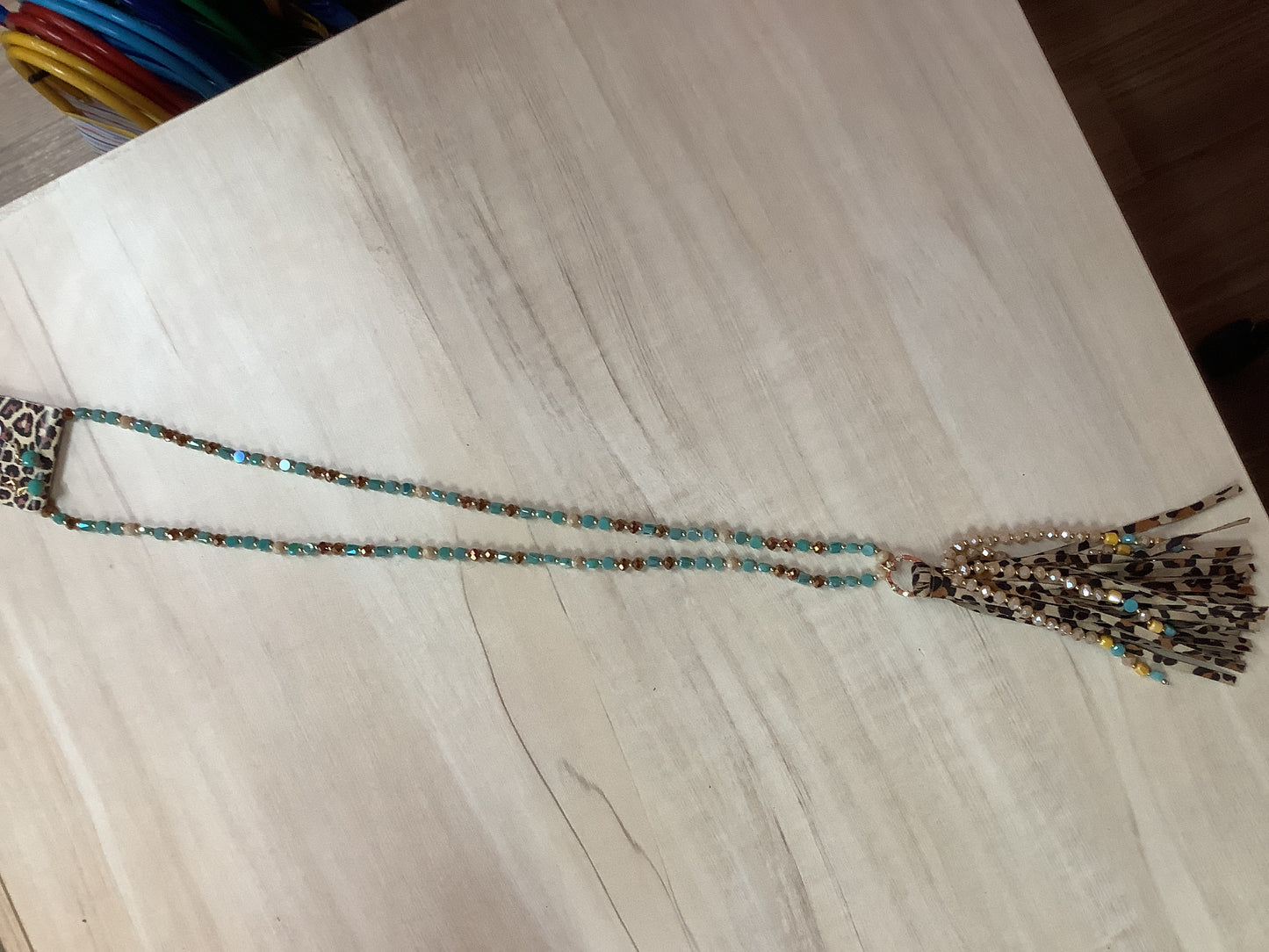 Turquoise and Gold necklace and Earrings