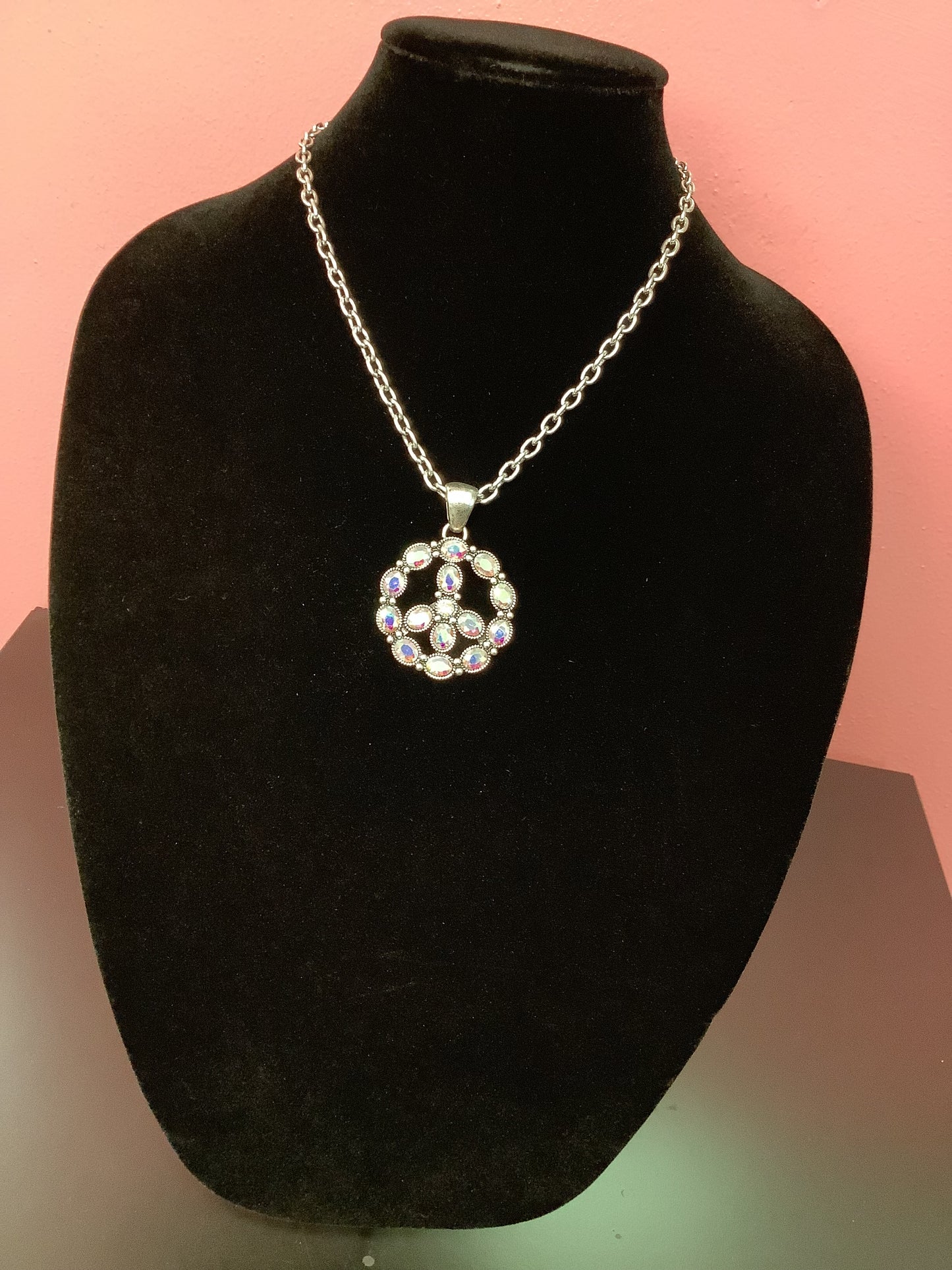 Round Peace Sign Necklace
