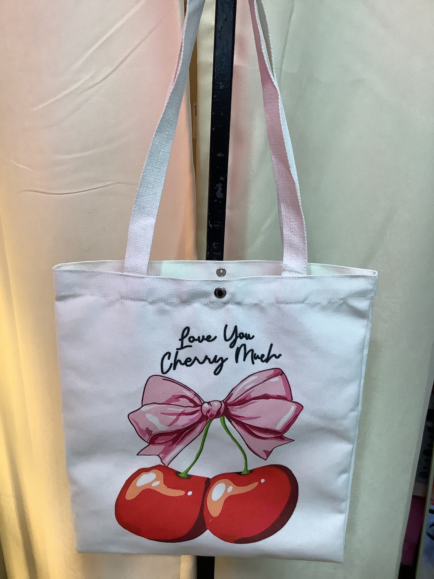 Cherry & Bow Canvas Bag