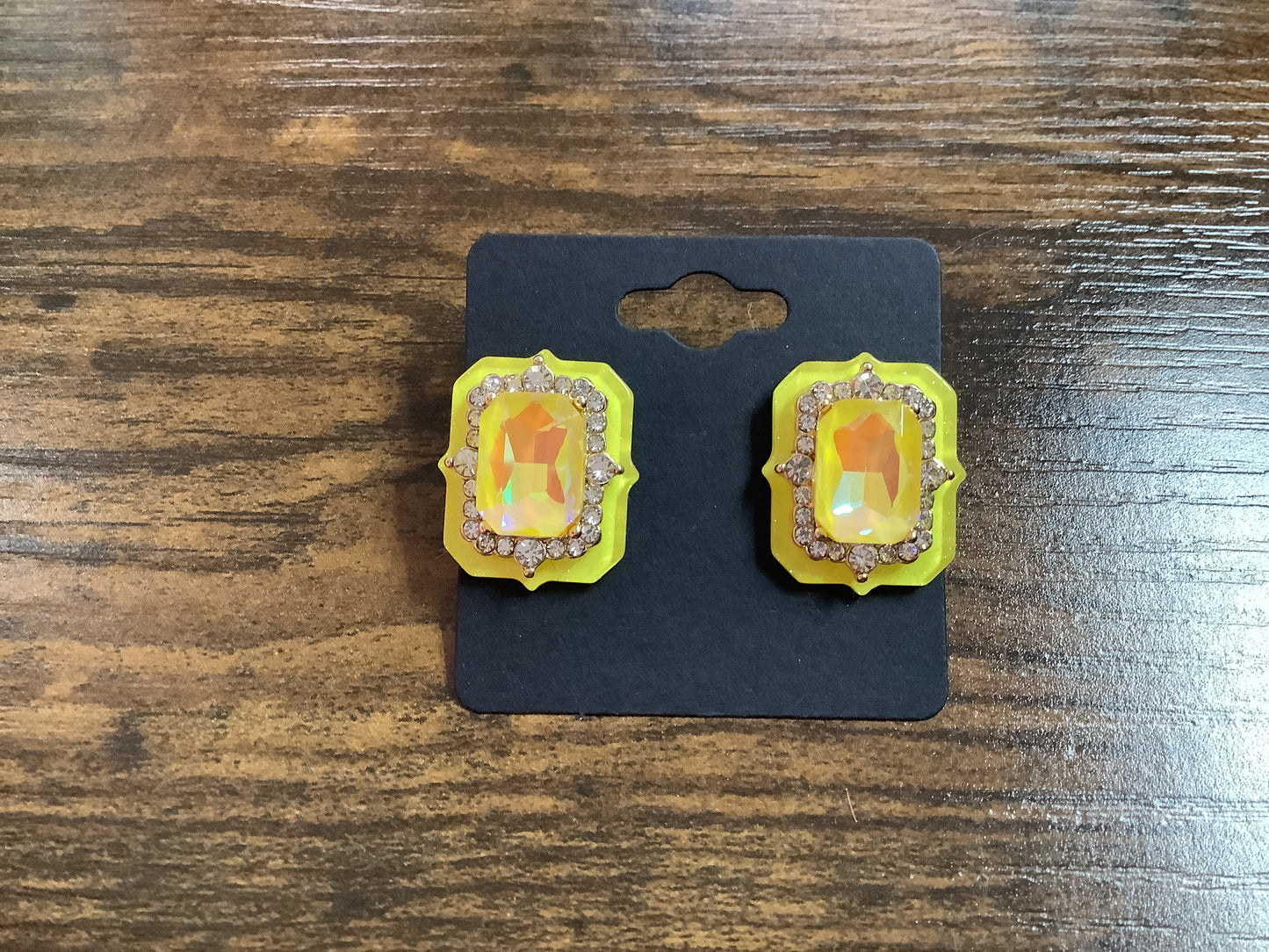 Yellow Antique Stud Earrings