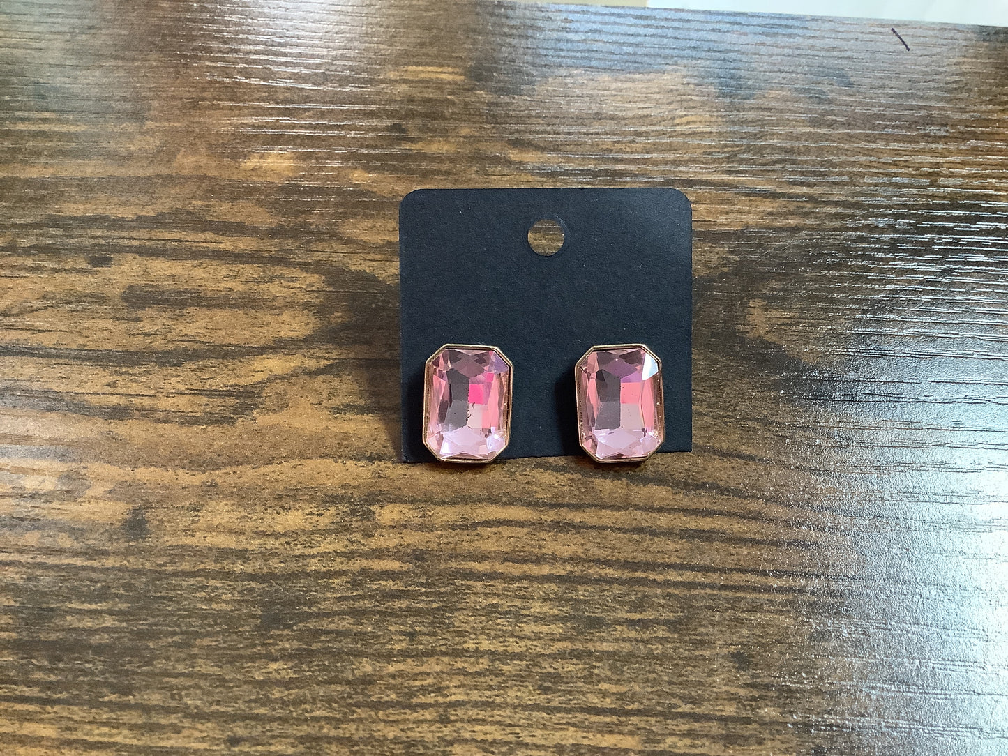 Pink Square Studs